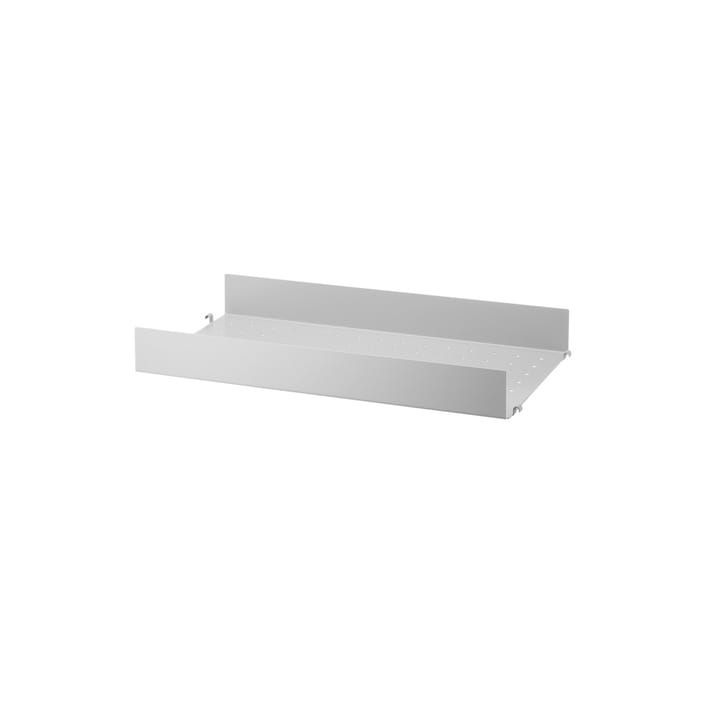 String shelf metal - Grey, 58x30 cm, high edge - String