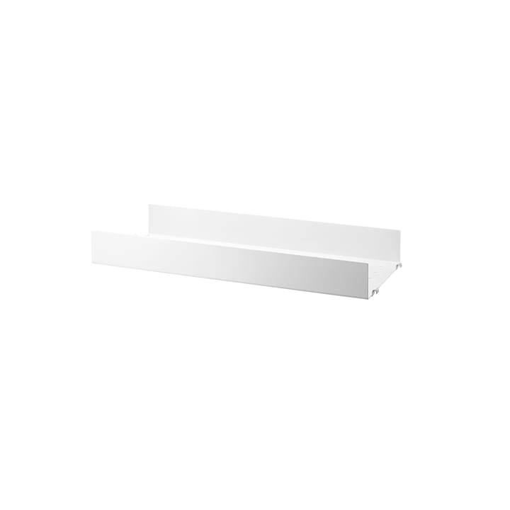 String shelf metal - White, 58x20 cm, high edge - String