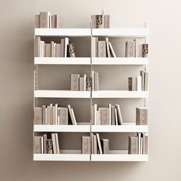 String shelf metal - White, 58x20 cm, high edge - String