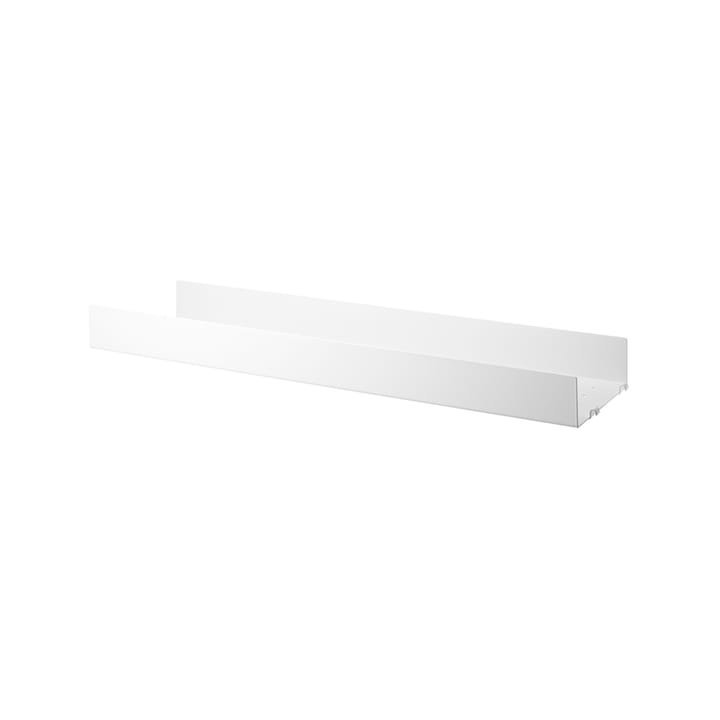 String shelf metal - White, 78x20 cm, high edge - String
