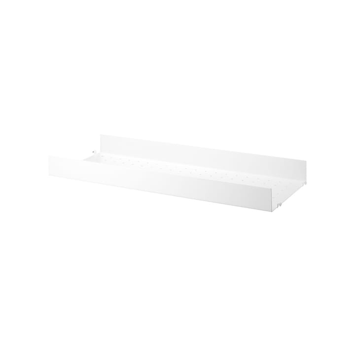 String shelf metal - White, 78x30 cm, high edge - String