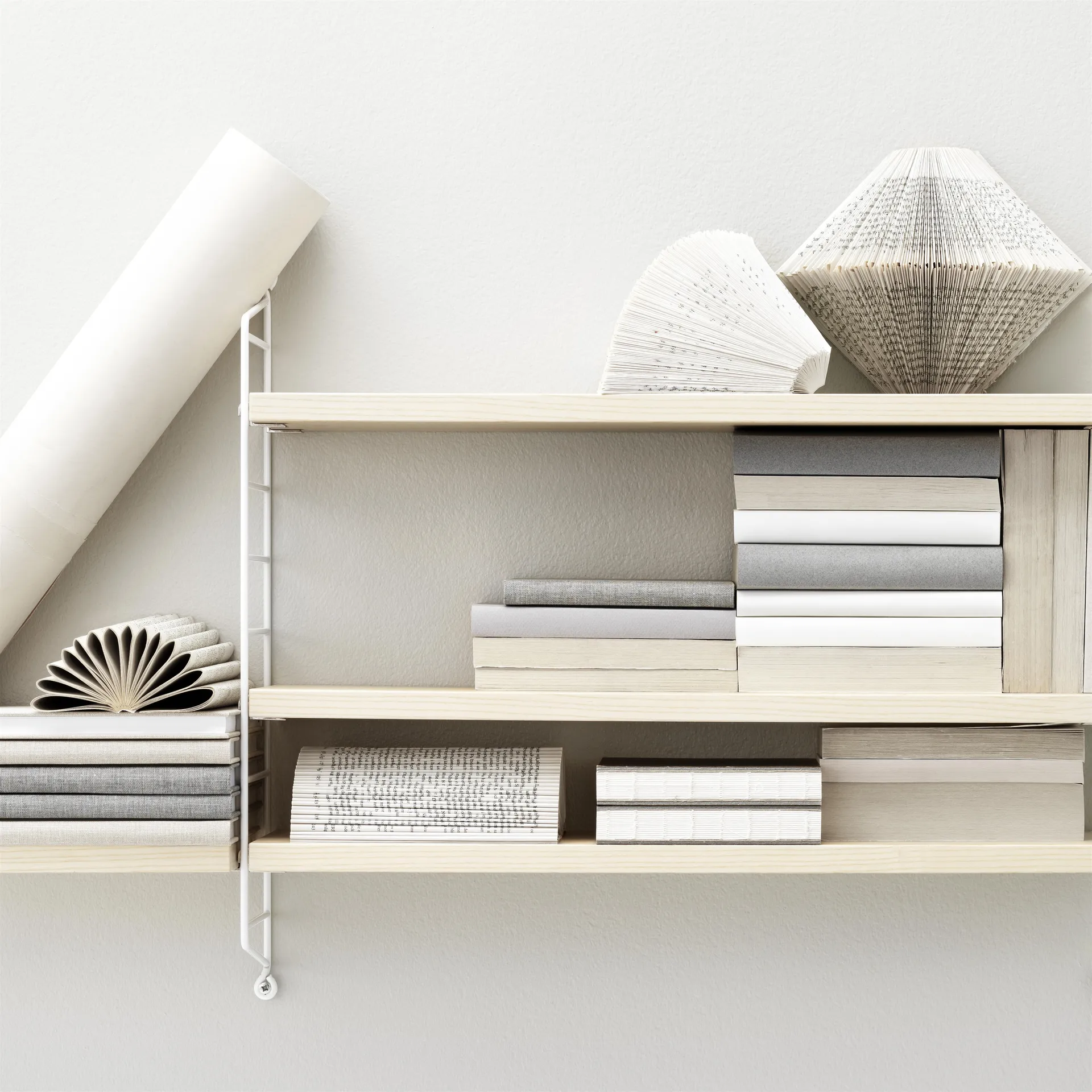 String shelf Pocket ash-white, ash-white String