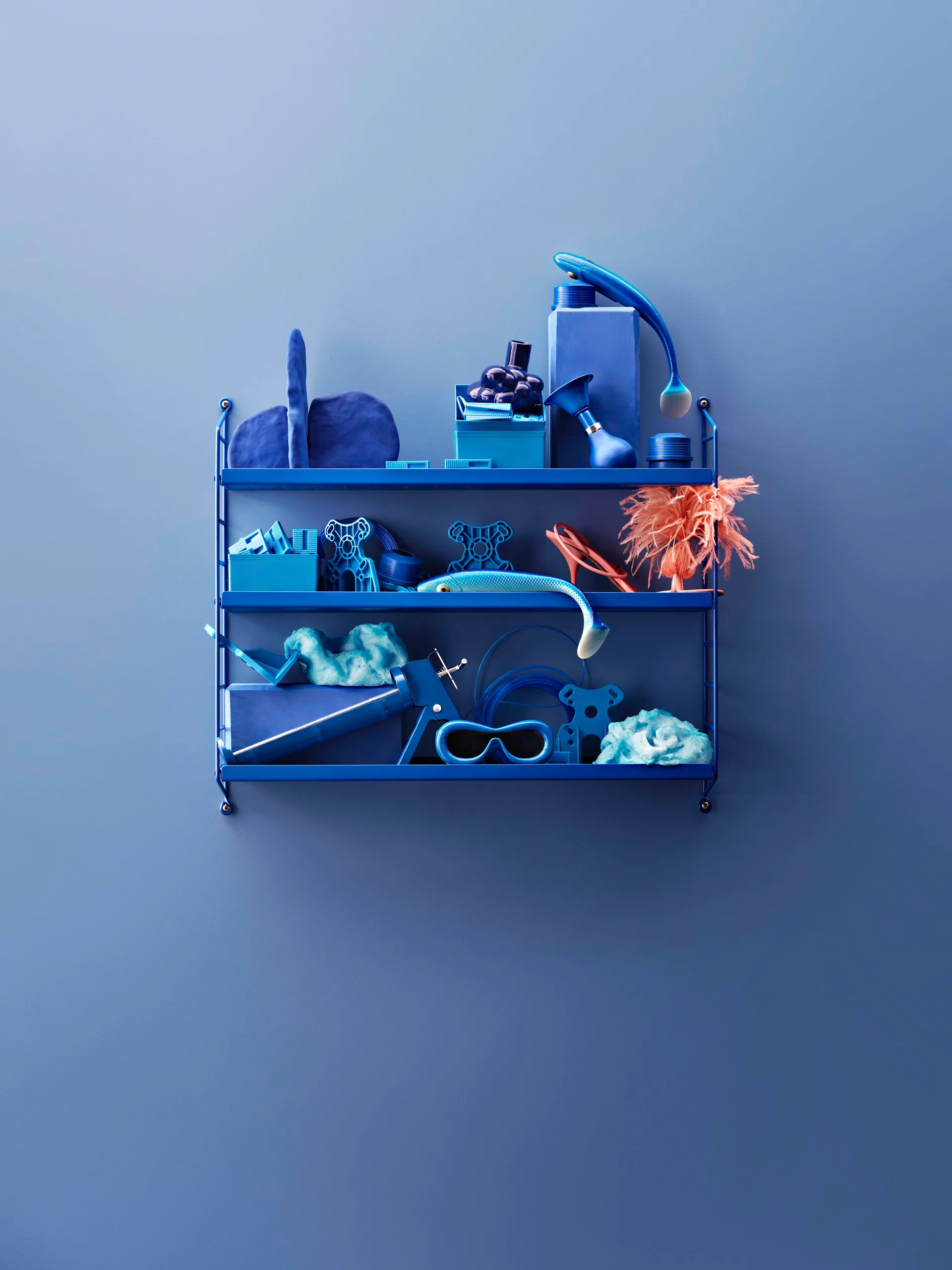 String shelf Pocket metal, Blue String