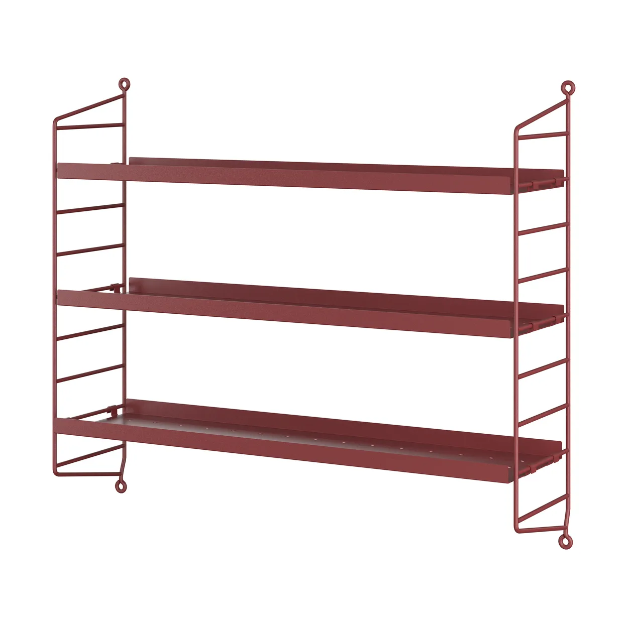 String shelf Pocket metal Oxtorg red | Scandinavian Design | Shelves & shelving systems | Red
