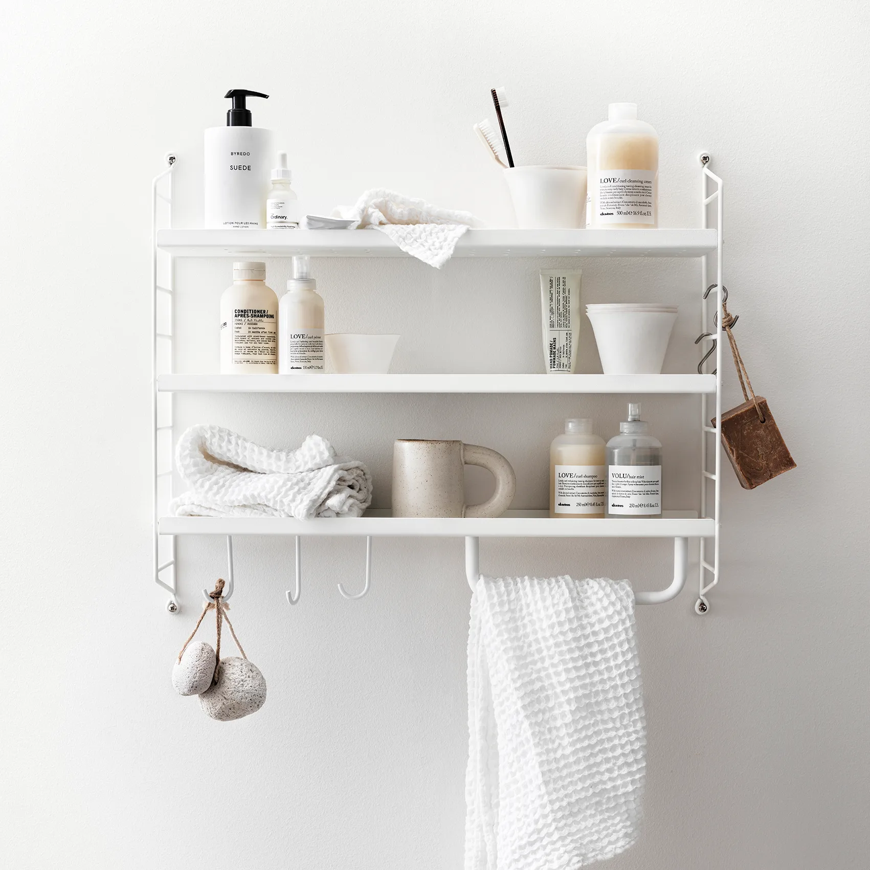 String shelf Pocket metal, white String