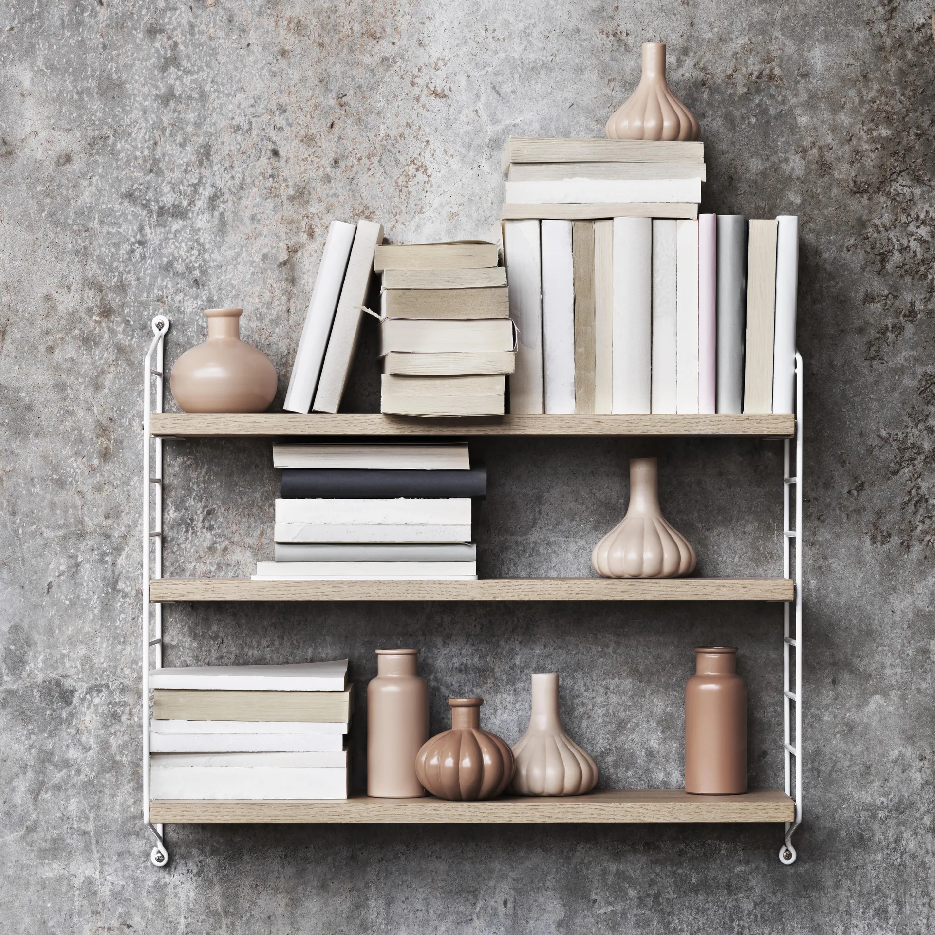 String shelf Pocket oak-white, oak-white String