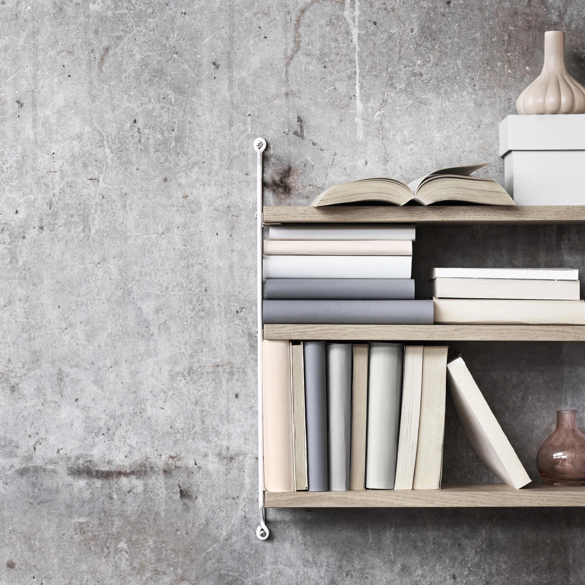 String shelf Pocket oak-white, oak-white String