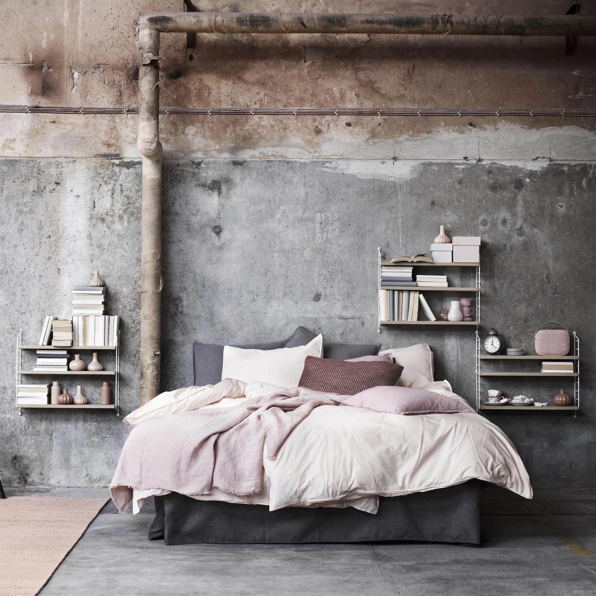 String shelf Pocket oak-white, oak-white String