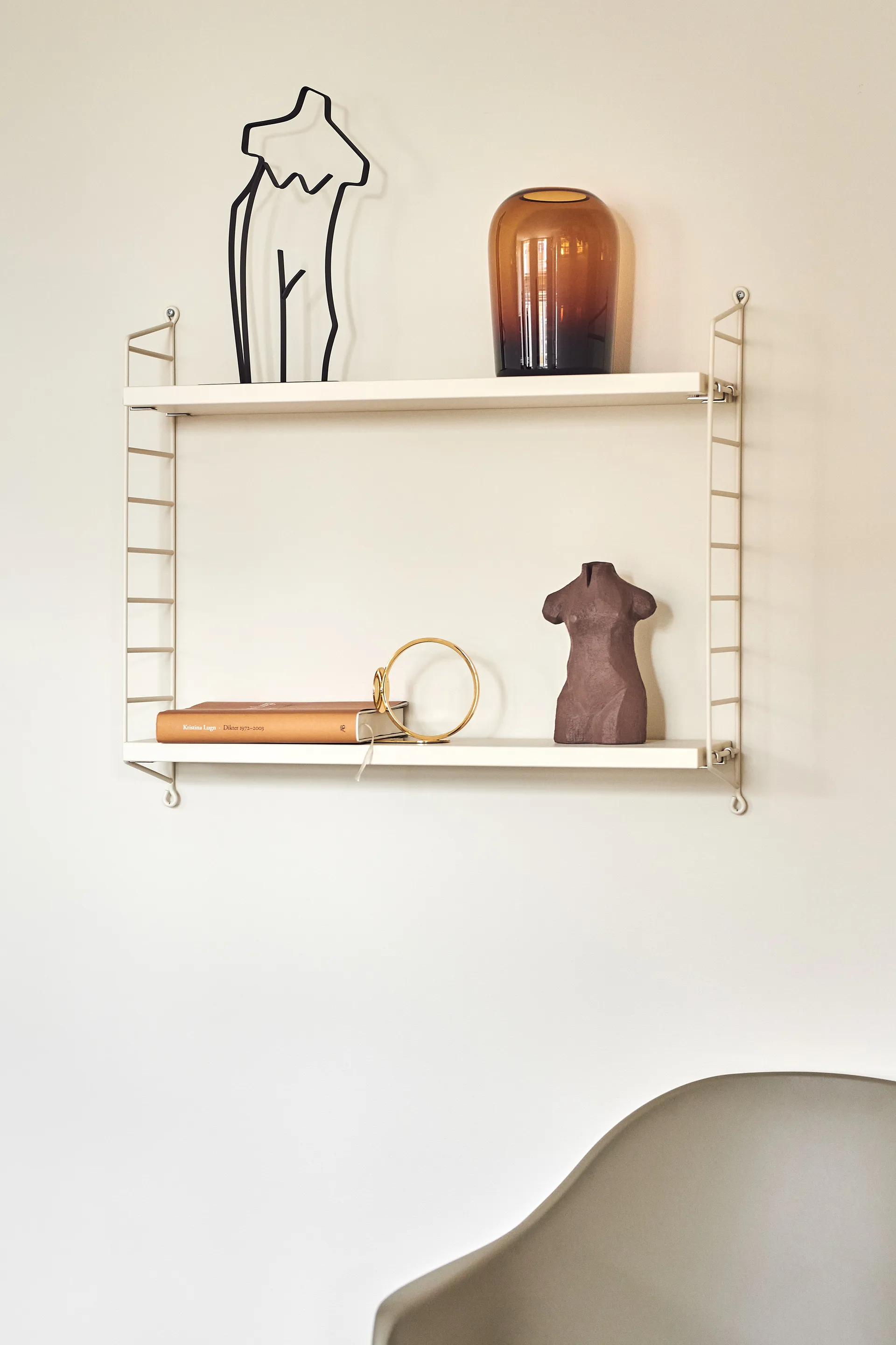 String shelf Pocket - Special Edition, Satin Beige String