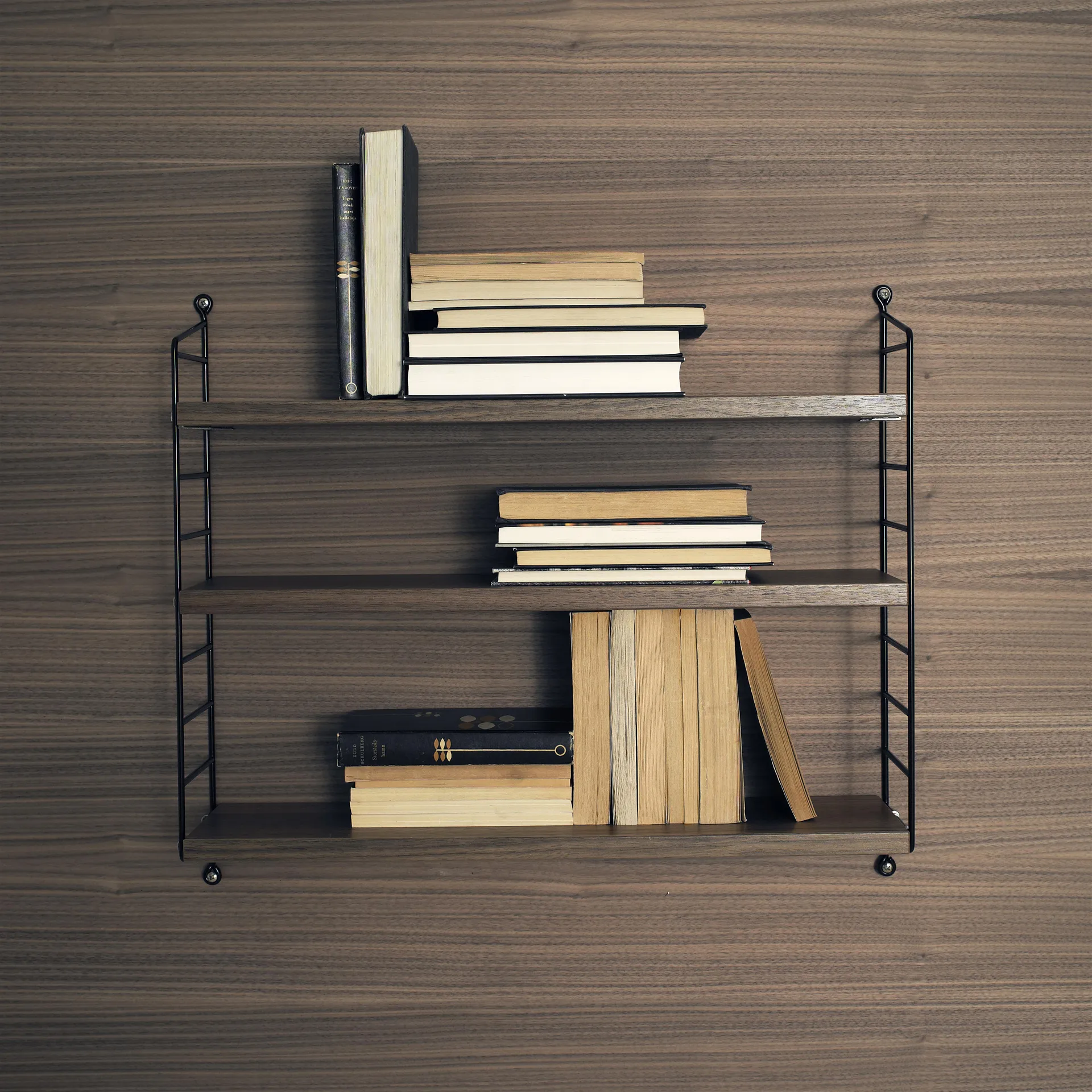 String Shelf Pocket walnut-black, walnut-black String
