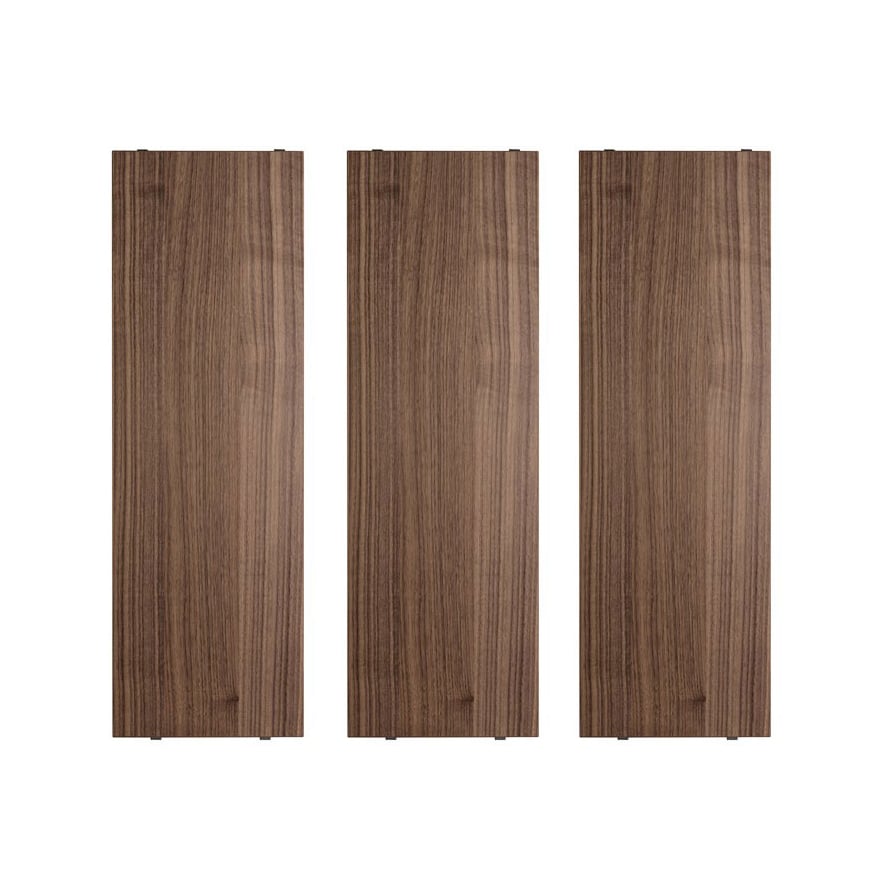 String shelf Walnut, 58x20 cm, 3-pack | Scandinavian Design | Shelves & shelving systems | Brown