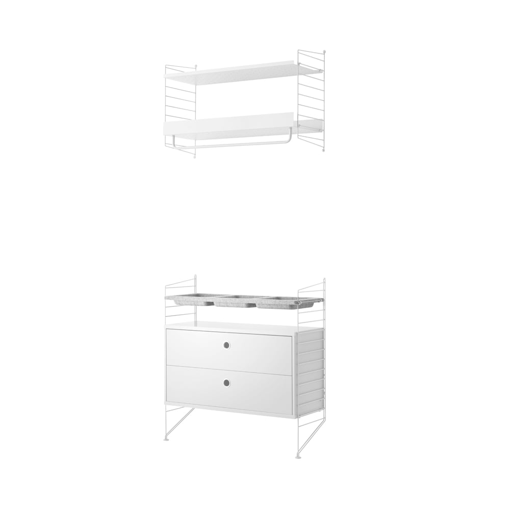 String shelf white - combination G | Scandinavian Design | White