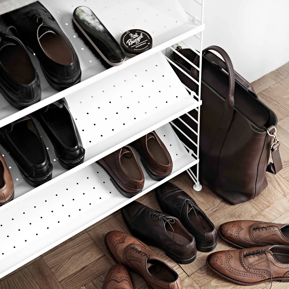 String shoe rack metal, White, 78x30 cm String