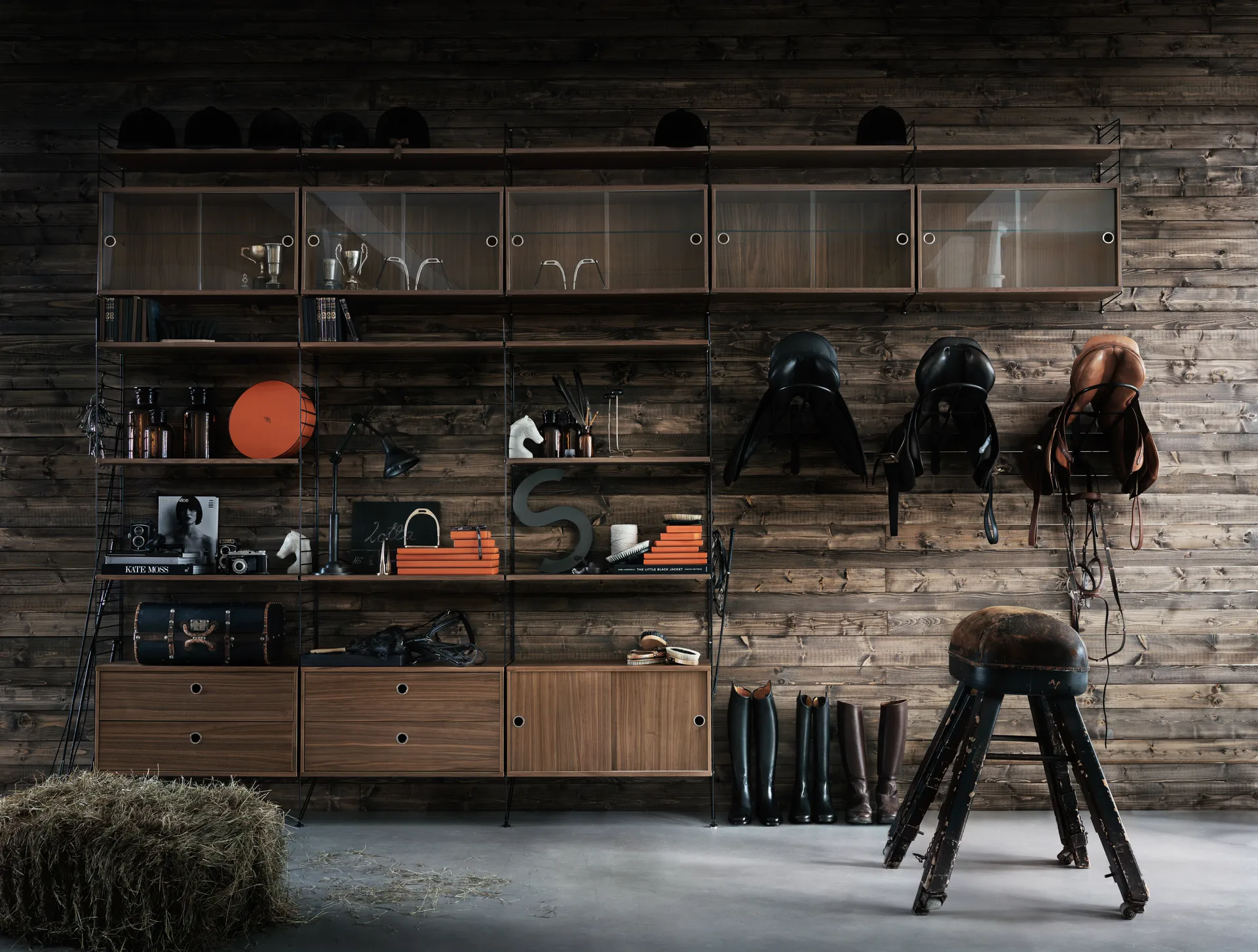 String wall panels, Black, 75x30 cm, 1-pack String