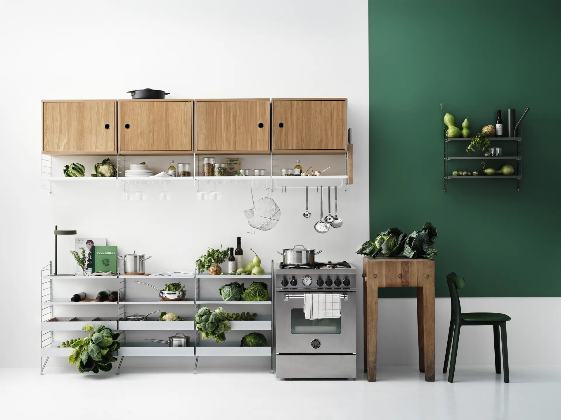 String wall panels, White, 75x30 cm, 2-pack String