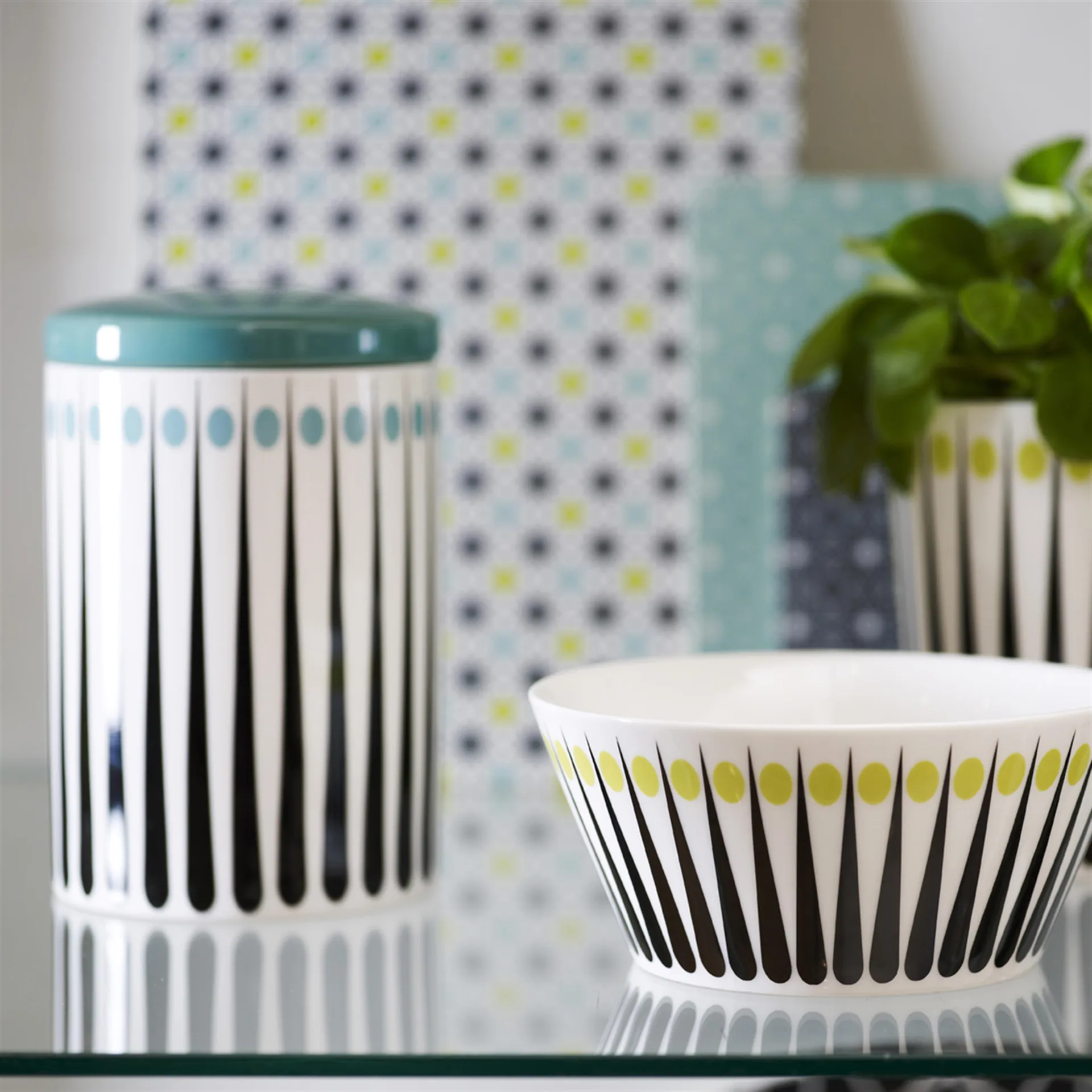 Amanda jar, white-aqua 15 cm Superliving