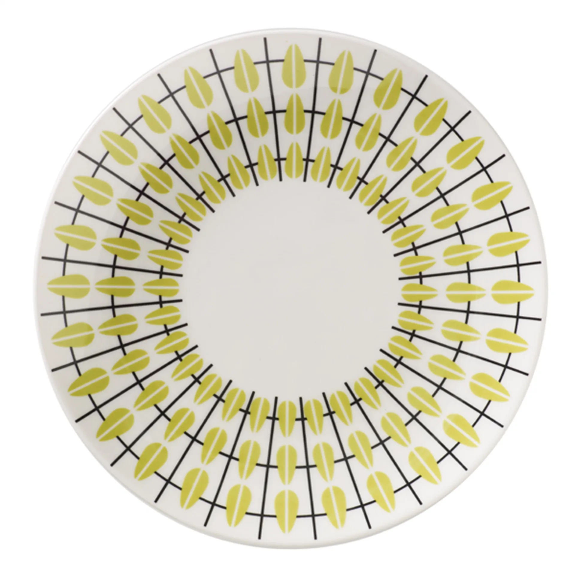 Olivia plate, white-lime Superliving
