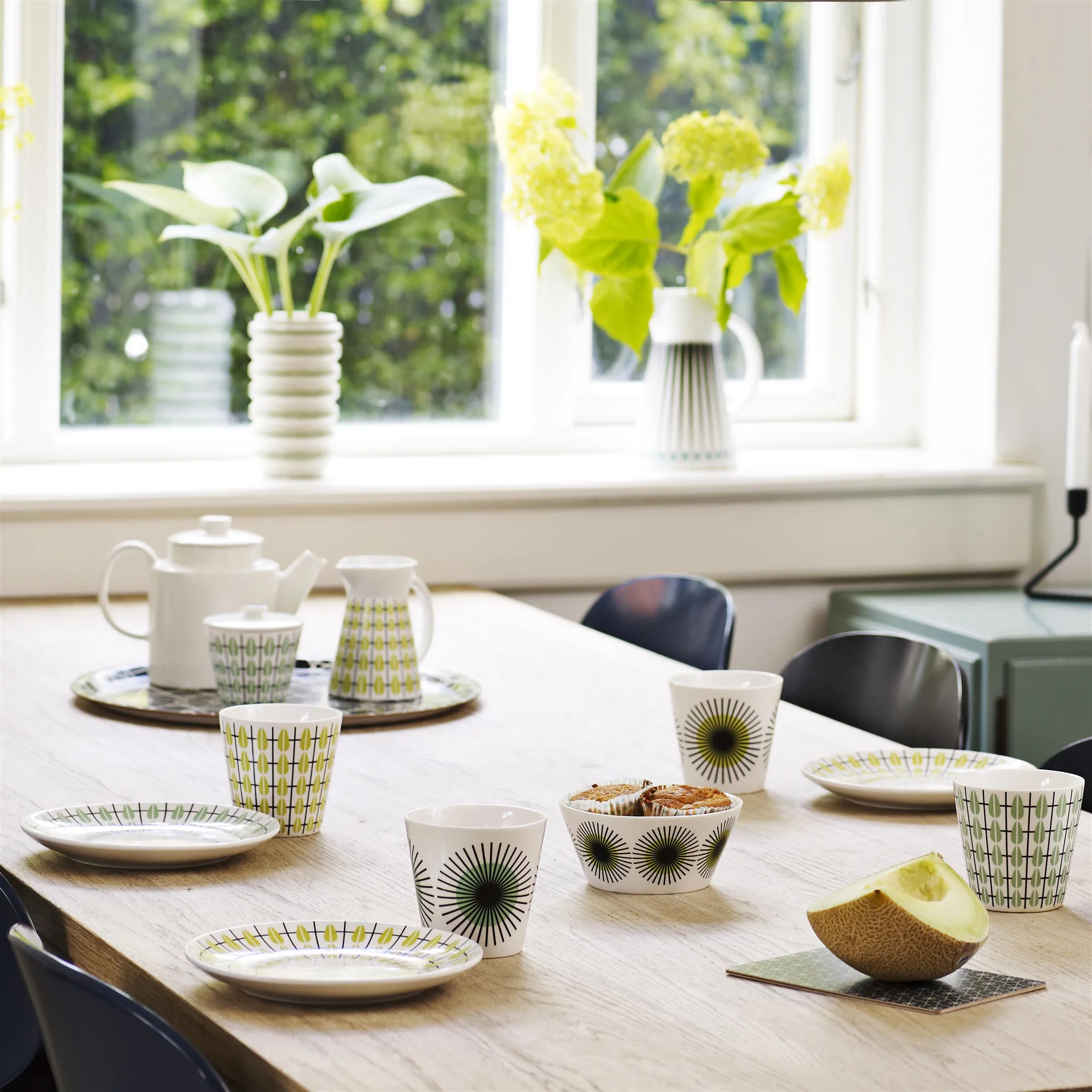 Olivia sugar bowl, white-mint Superliving