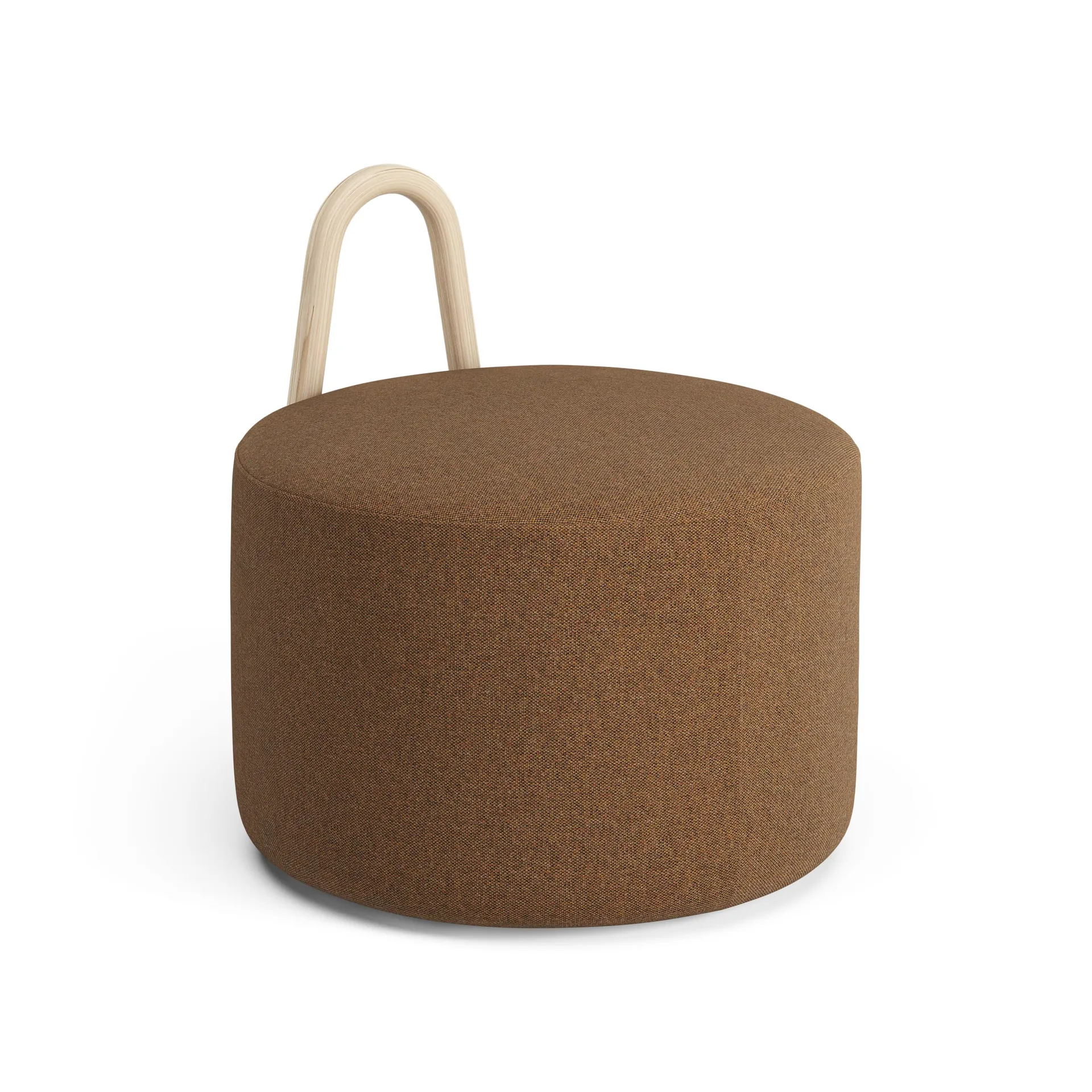 Amstelle pouf medium with wheel box natural lacquer, Main Line Flax 15 Swedese
