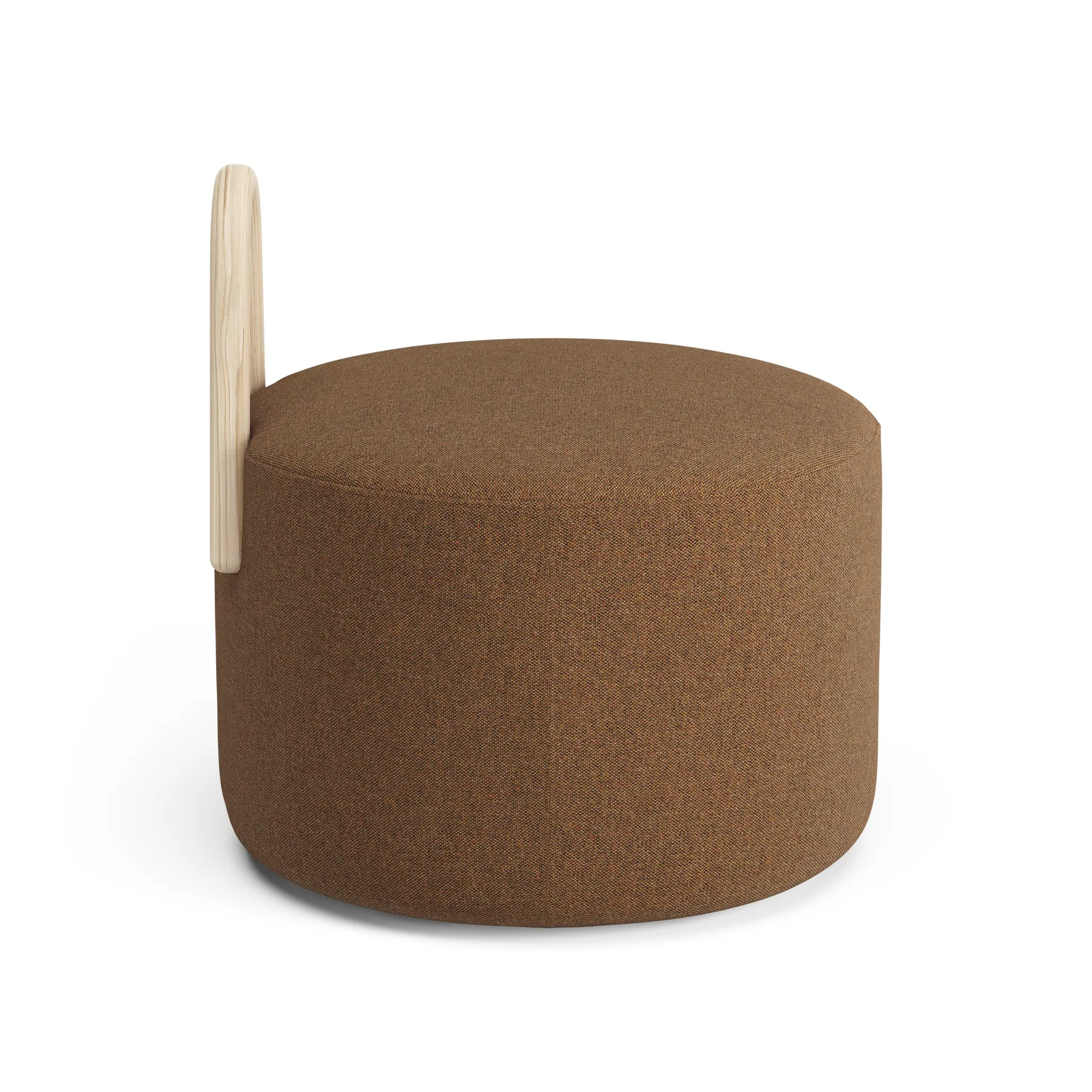 Amstelle pouf medium with wheel box natural lacquer, Main Line Flax 15 Swedese