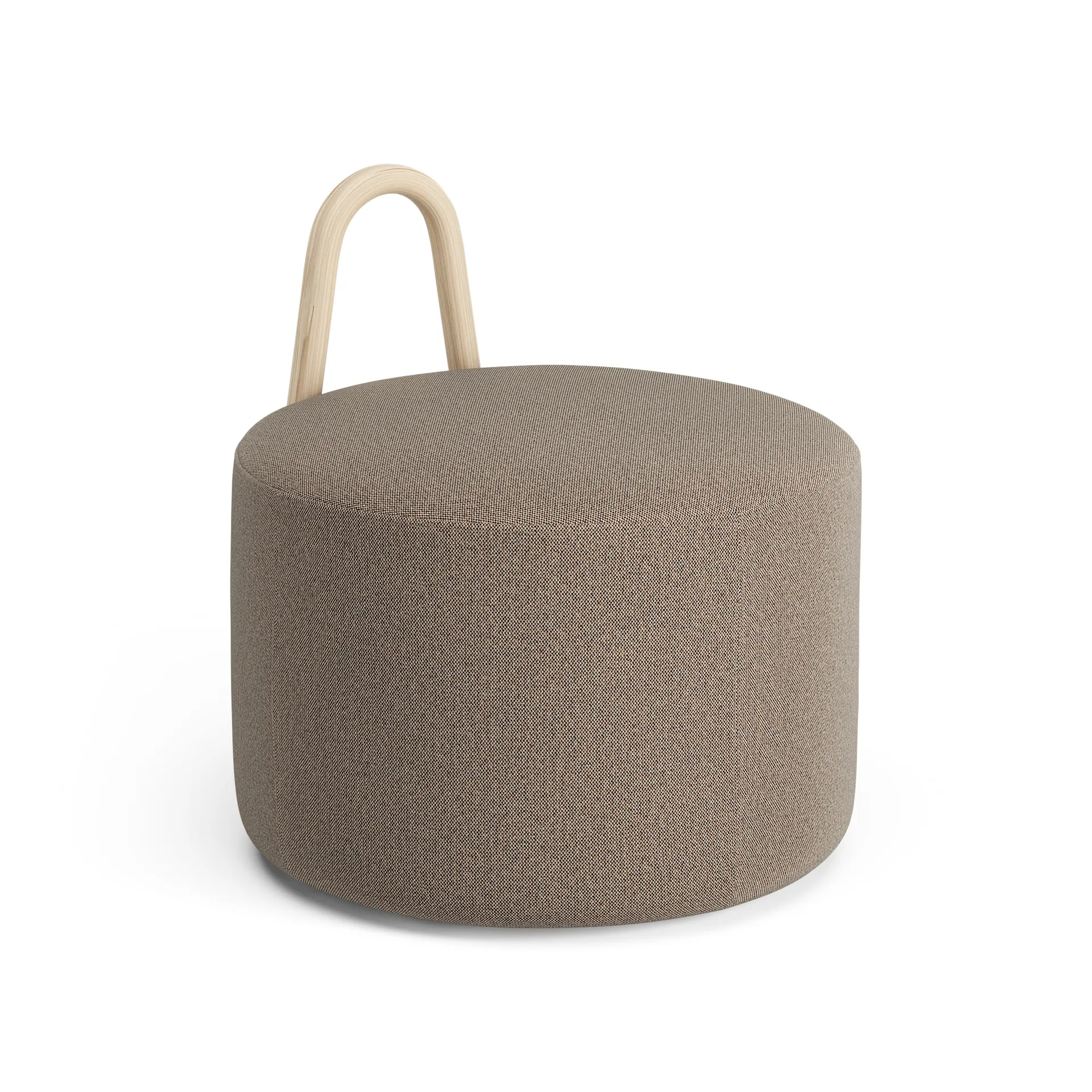 Amstelle pouf medium with wheel box natural lacquer, Main Line Flax 23 Swedese