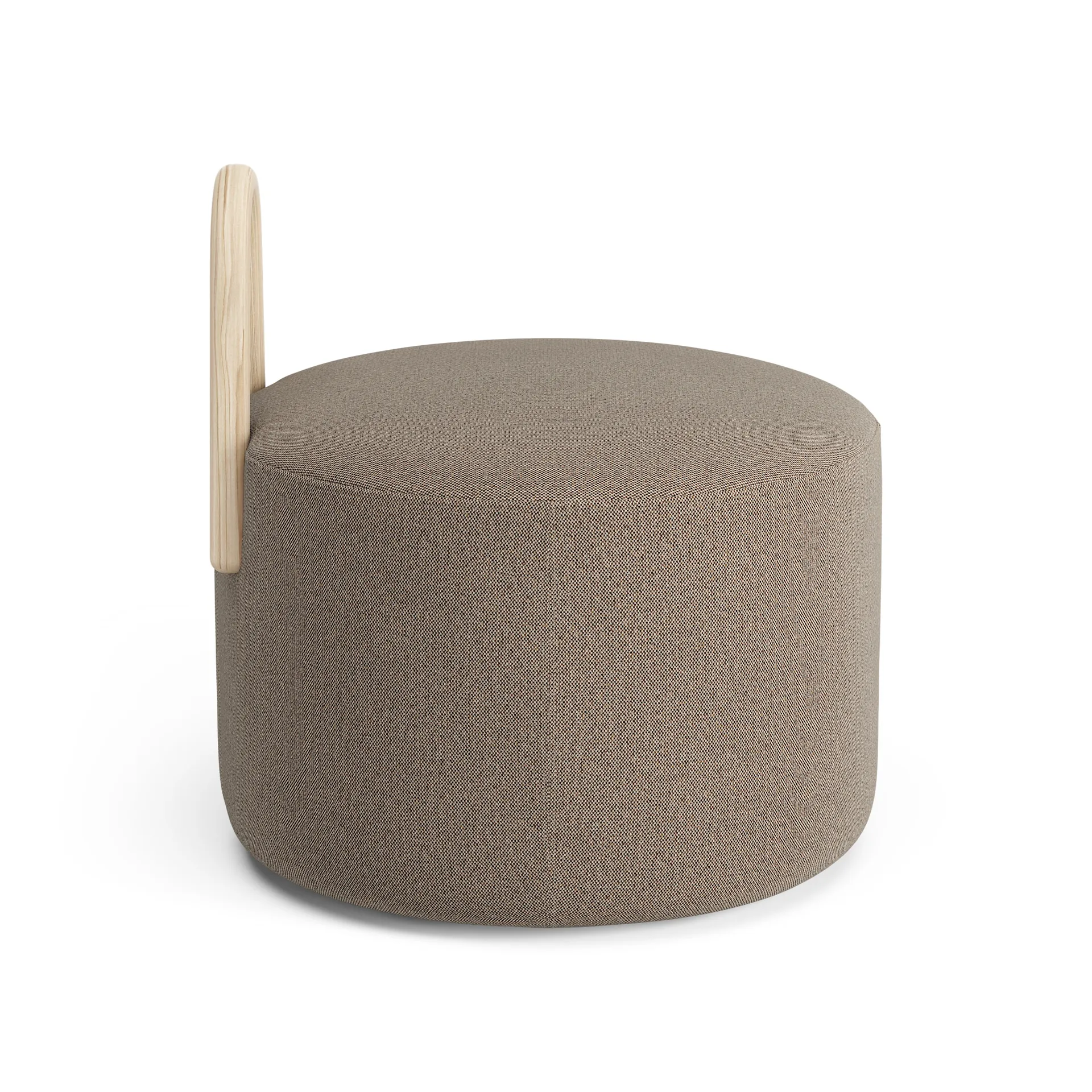 Amstelle pouf medium with wheel box natural lacquer, Main Line Flax 23 Swedese