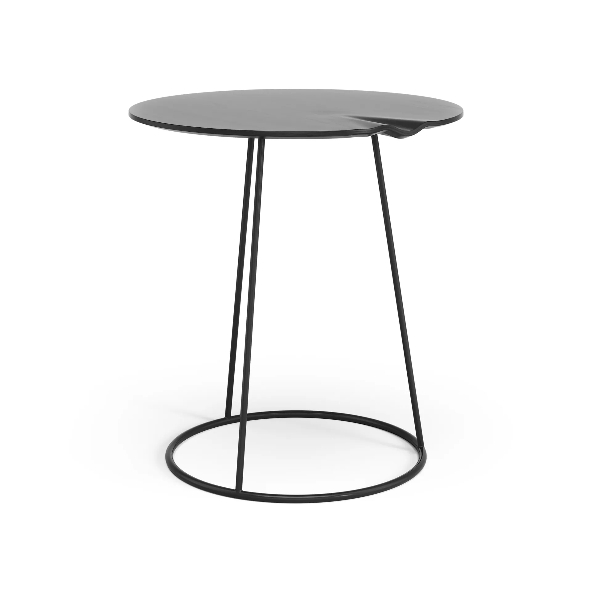 Breeze table with wave Ø46 cm, Black Swedese