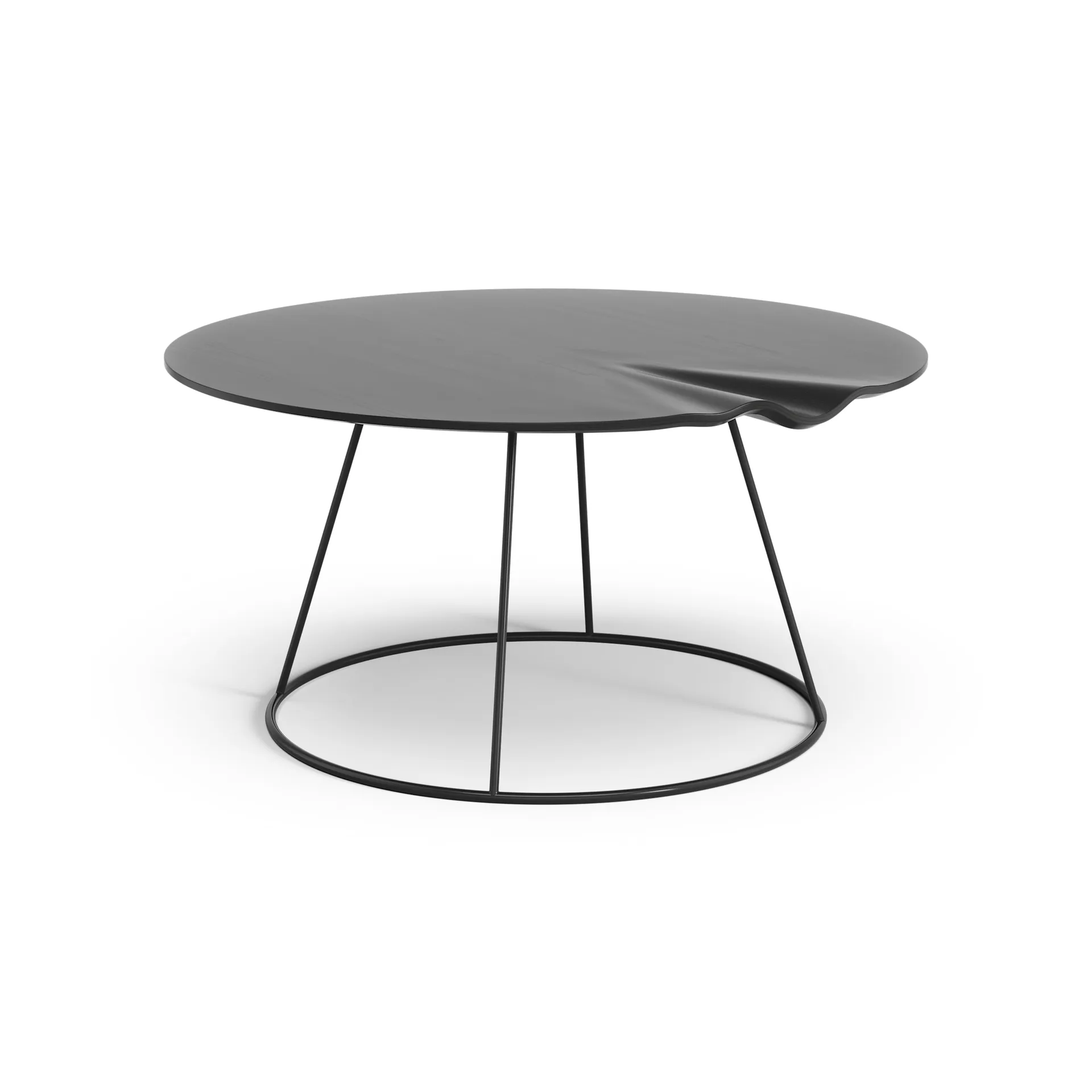 Breeze table with wave Ø80 cm, Black Swedese