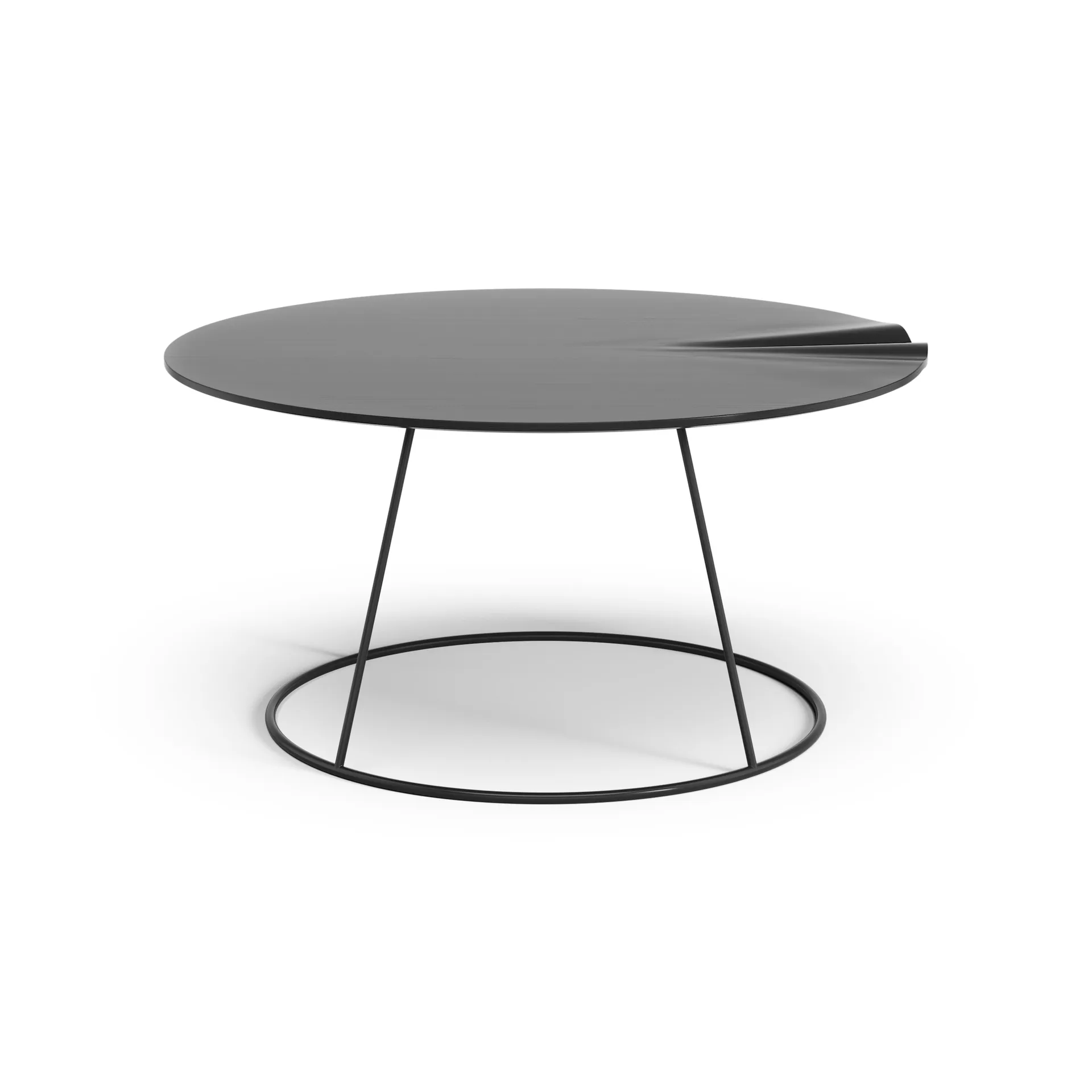 Breeze table with wave Ø80 cm, Black Swedese