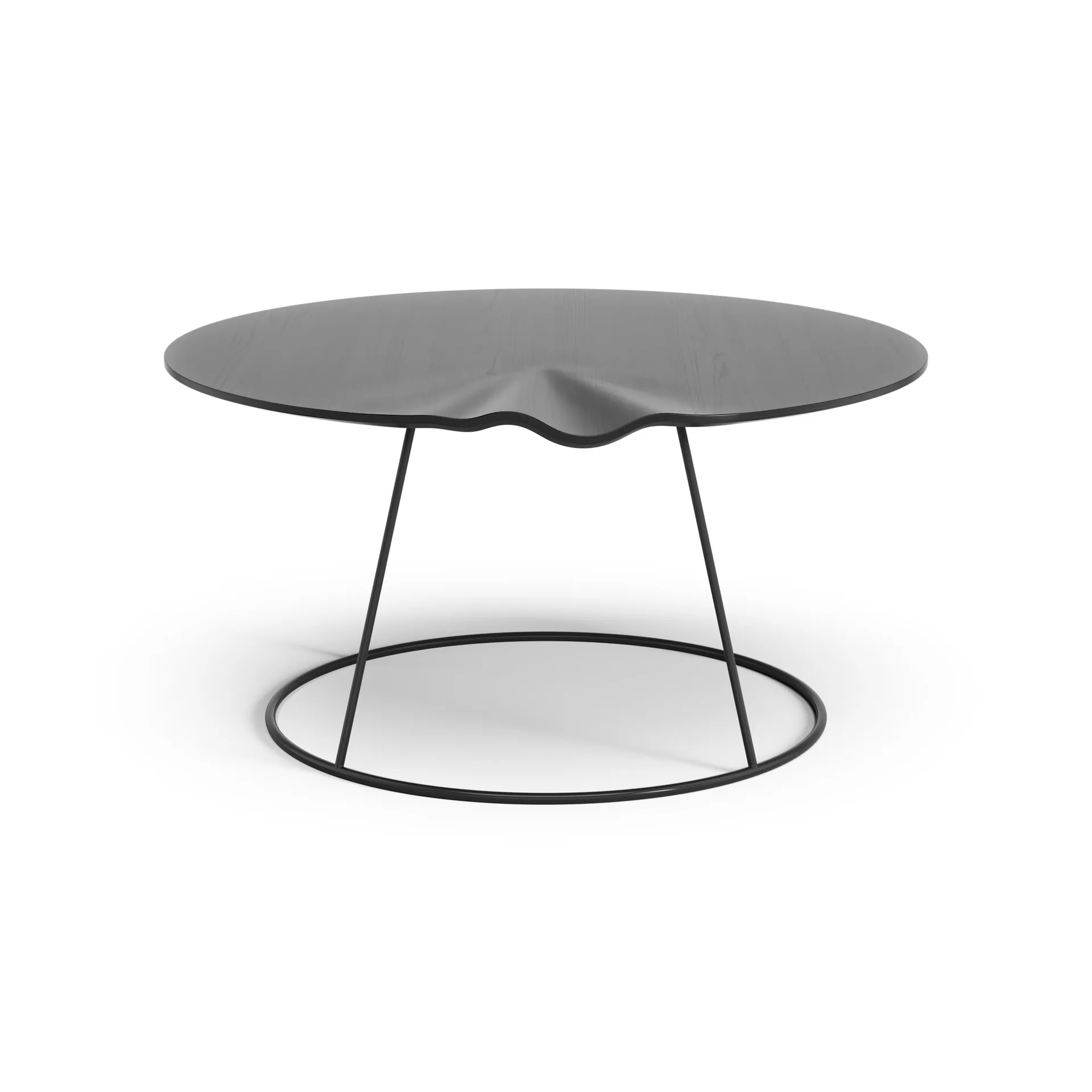 Breeze table with wave Ø80 cm, Black Swedese