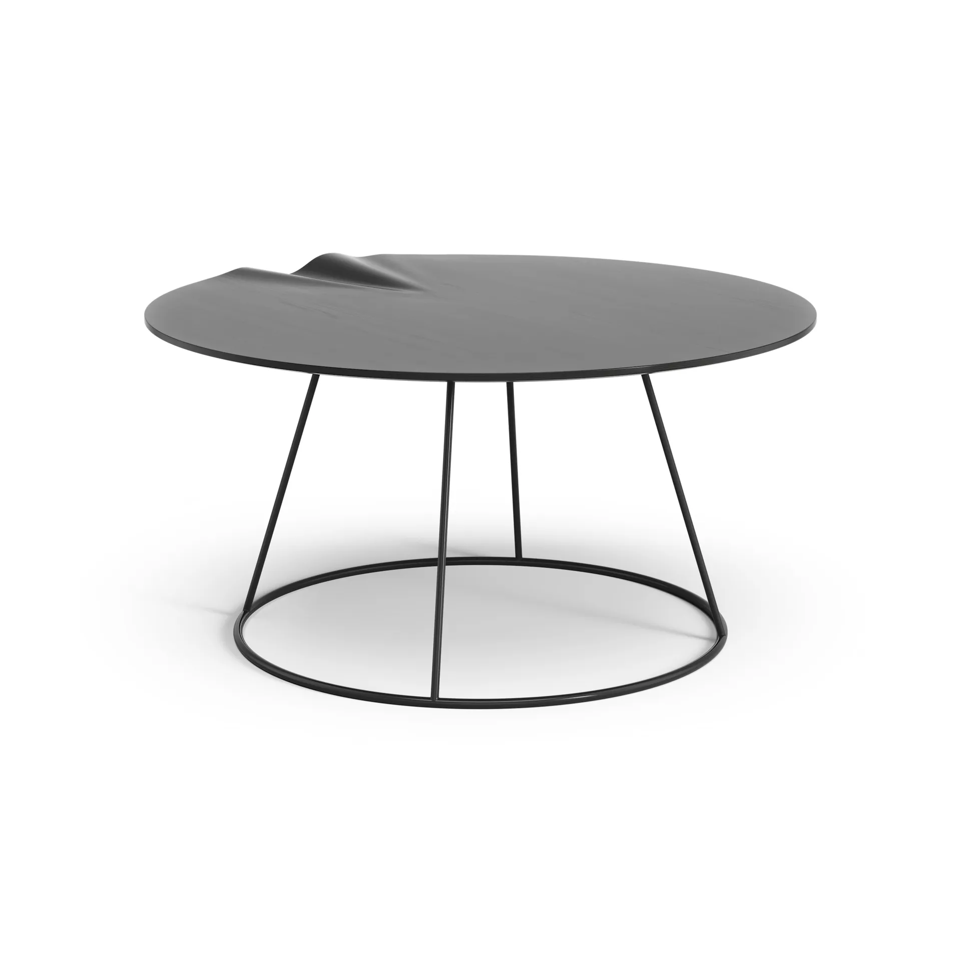Breeze table with wave Ø80 cm, Black Swedese