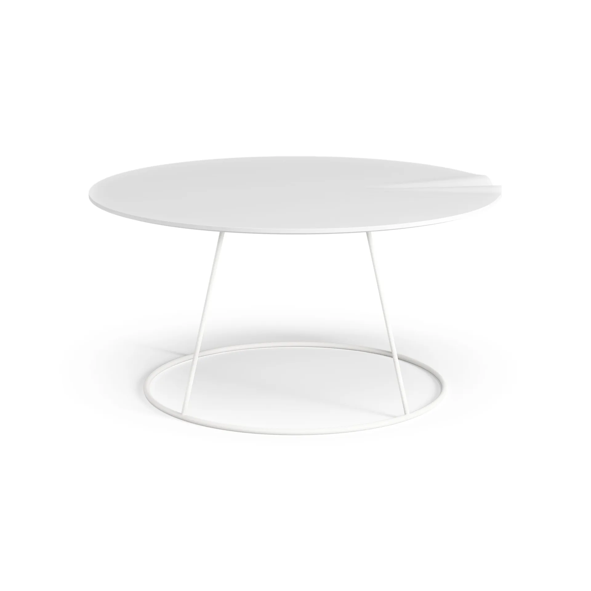 Breeze table with wave Ø80 cm, White Swedese
