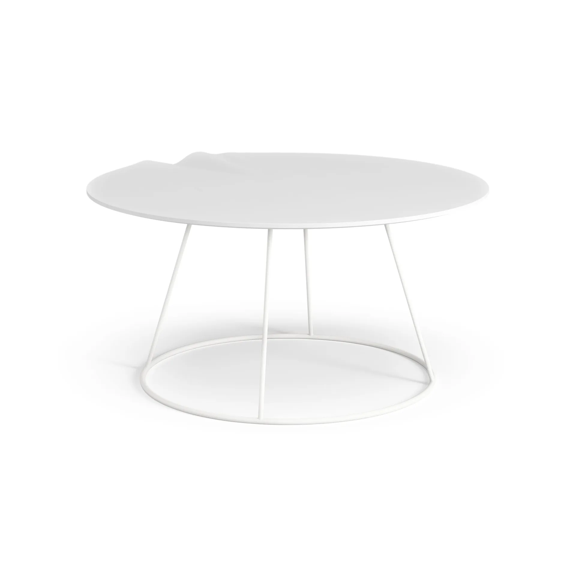 Breeze table with wave Ø80 cm, White Swedese