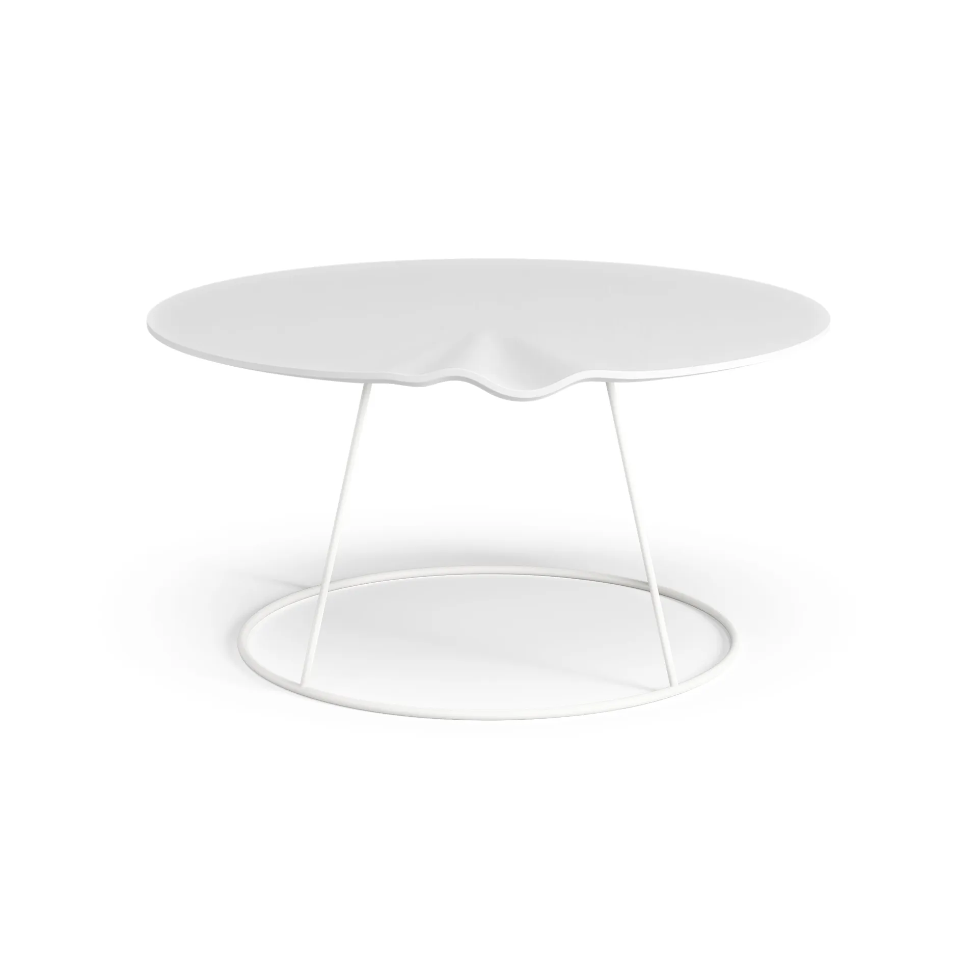 Breeze table with wave Ø80 cm, White Swedese