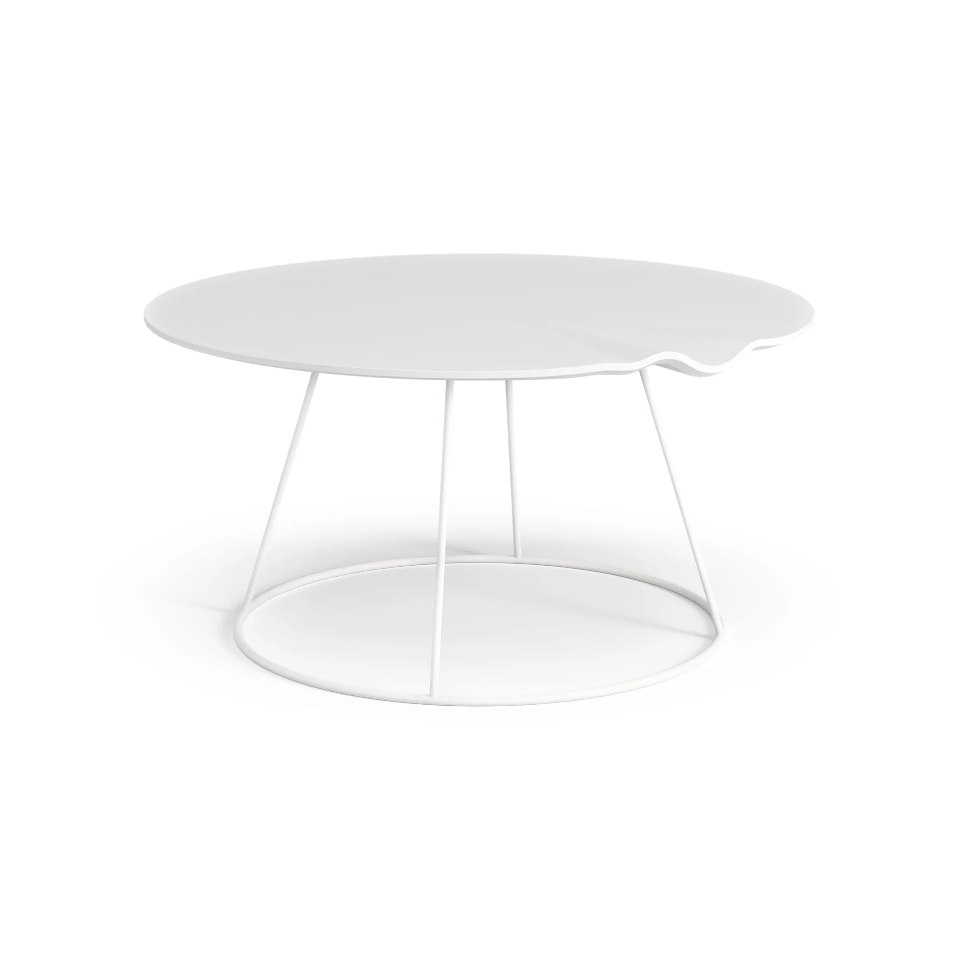 Breeze table with wave Ø80 cm, White Swedese