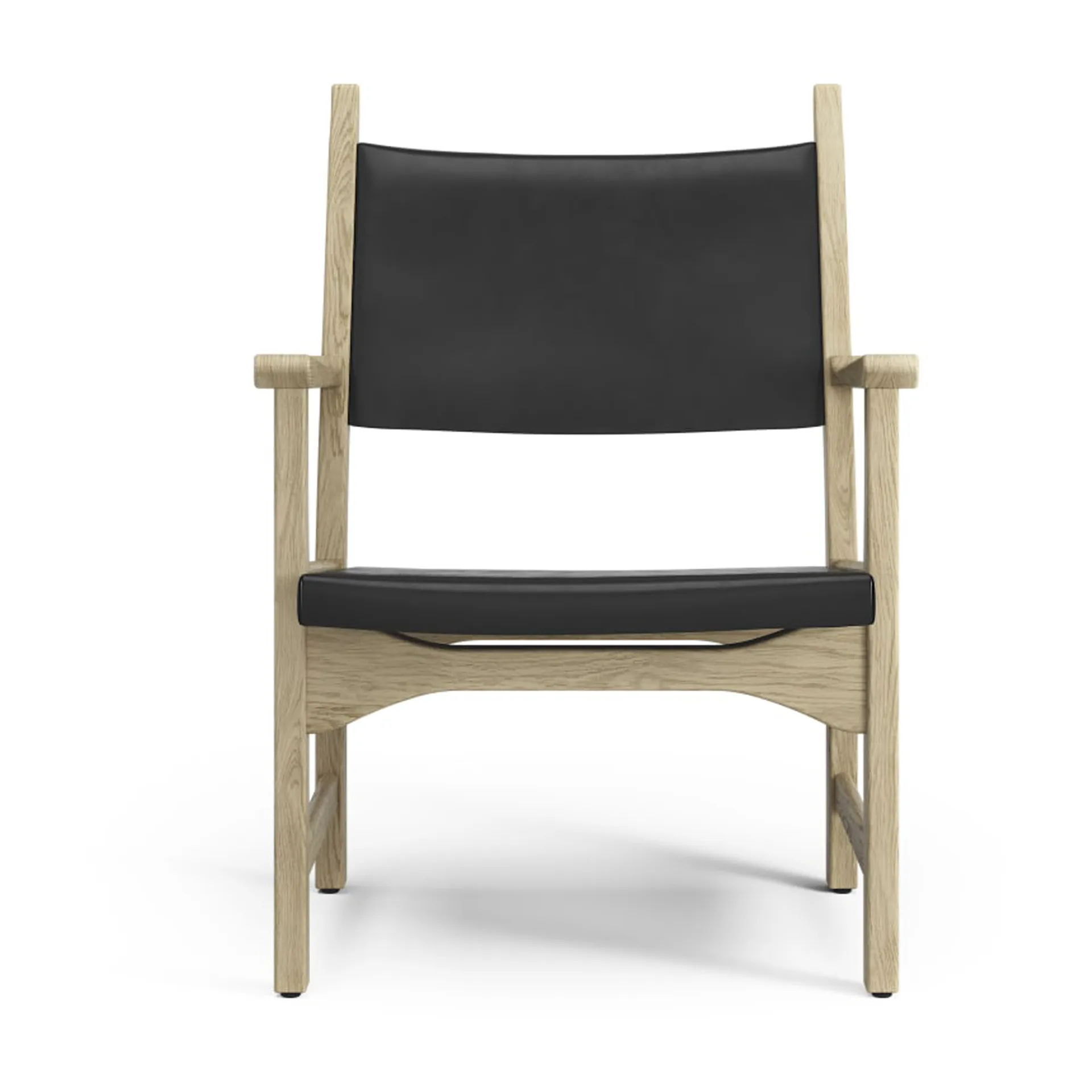 Caryngo arm chair, Natural laquered oak-black sadle leather Swedese
