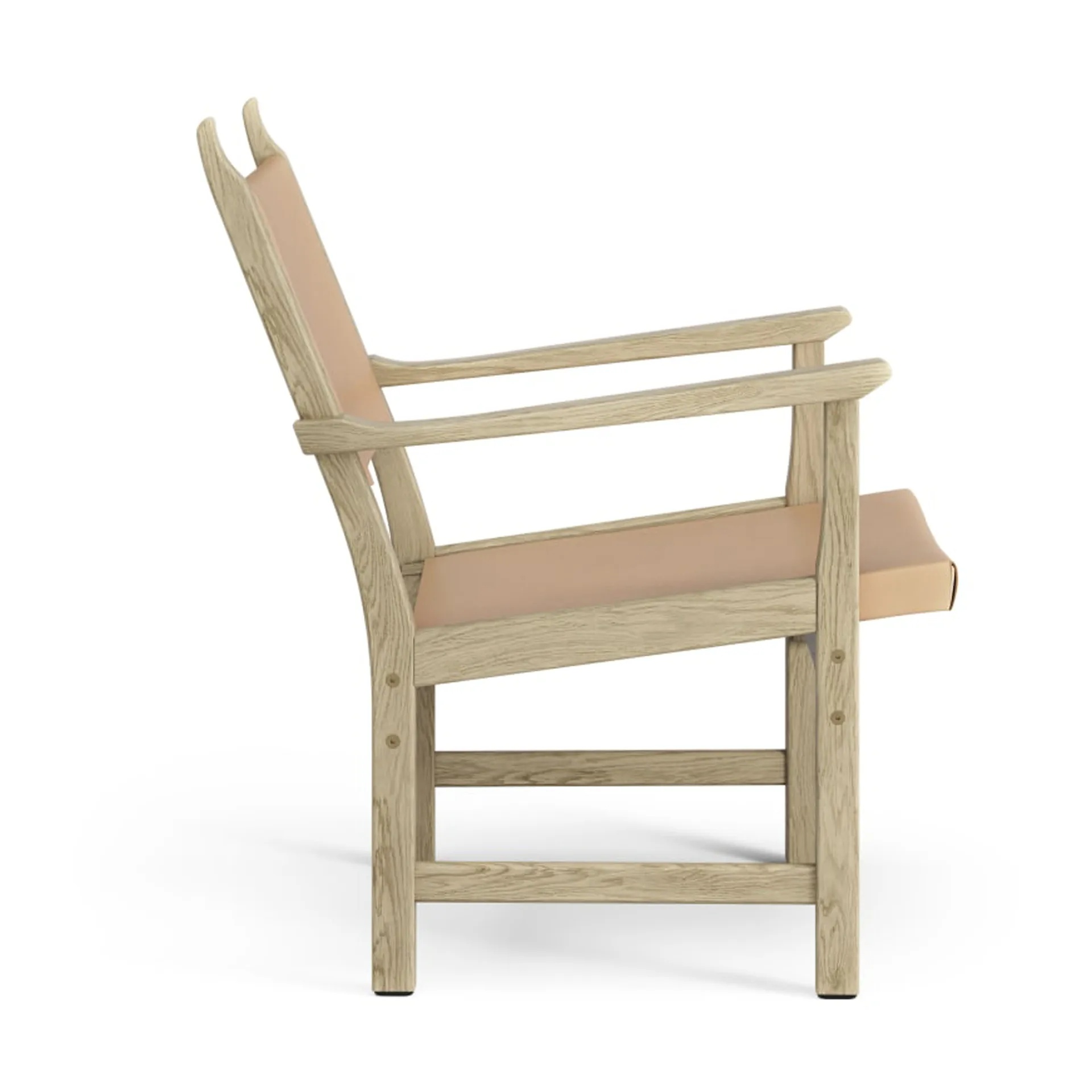 Caryngo arm chair, Natural laquered oak-leather nature Swedese