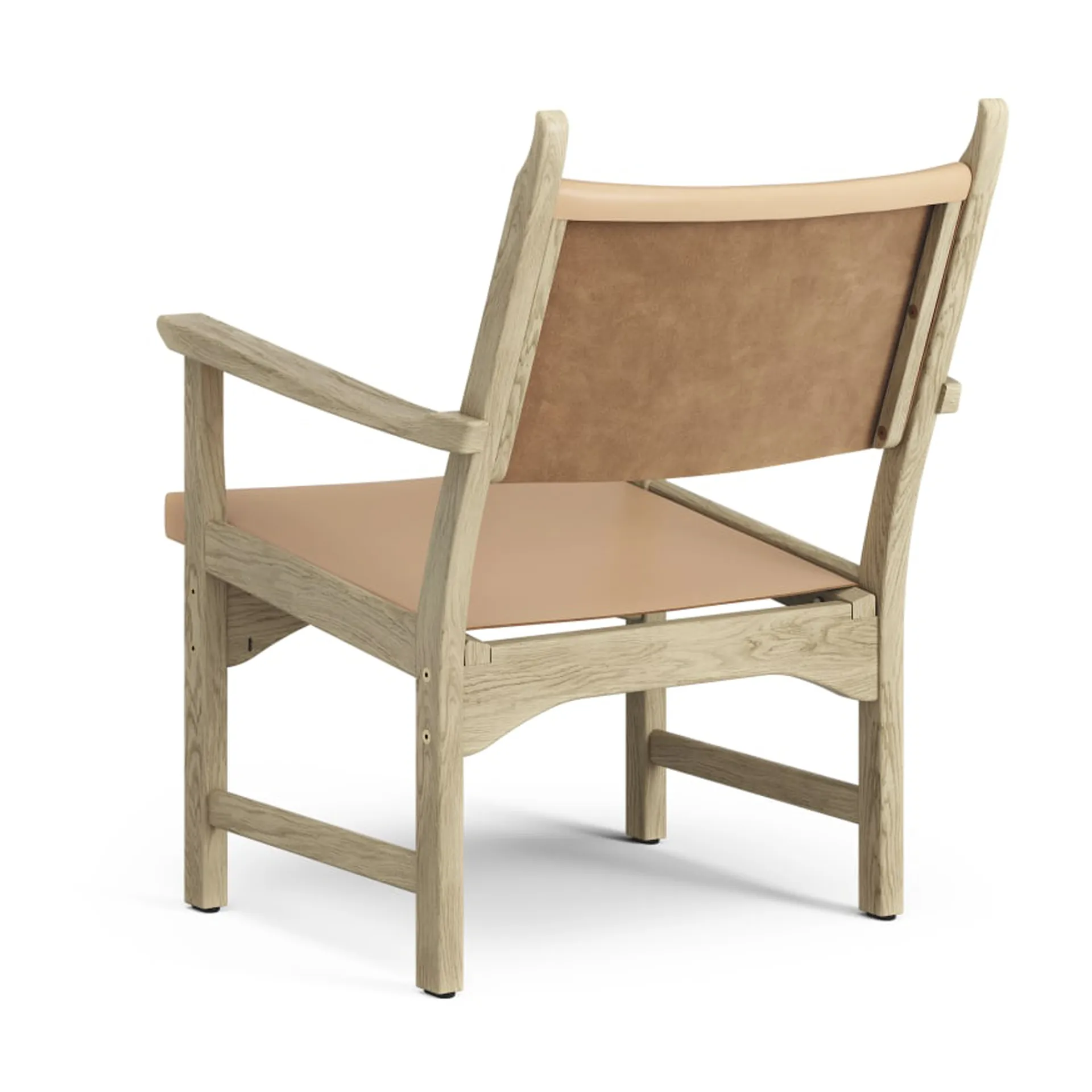 Caryngo arm chair, Natural laquered oak-leather nature Swedese