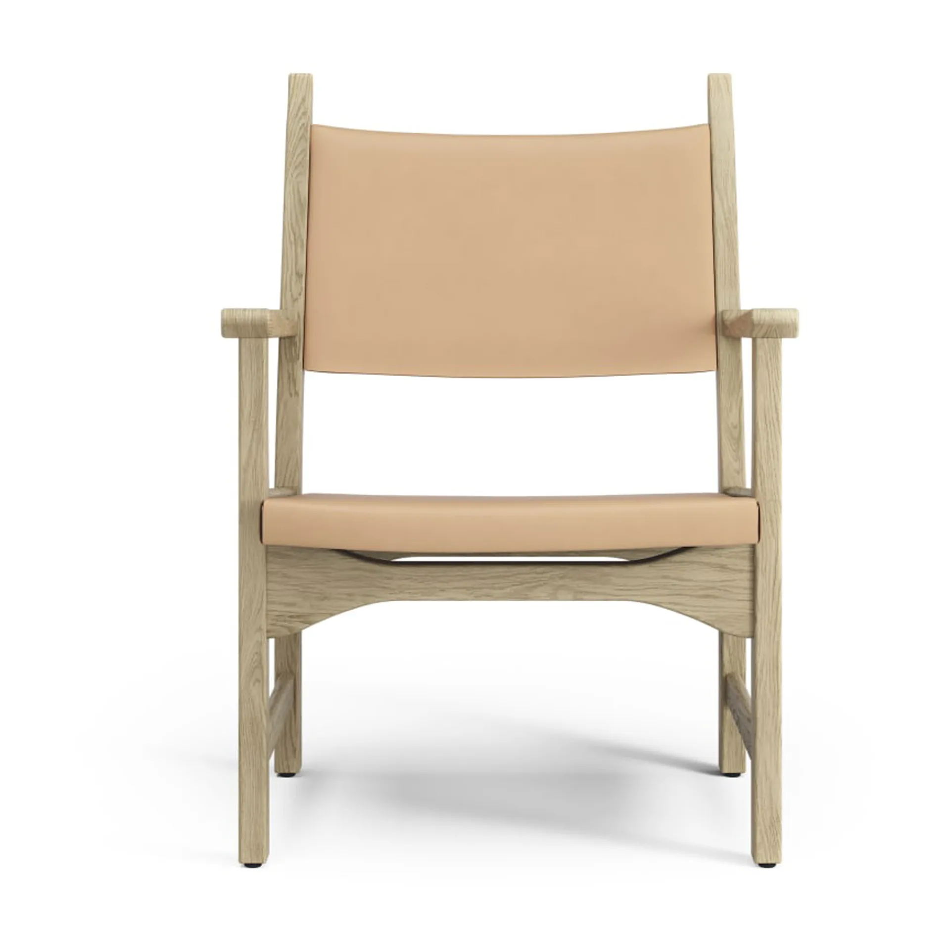 Caryngo arm chair, Natural laquered oak-leather nature Swedese