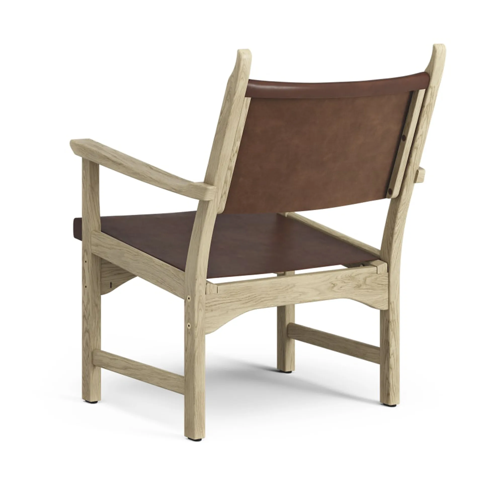 Caryngo arm chair, Natural laquered oak-leather red brown Swedese