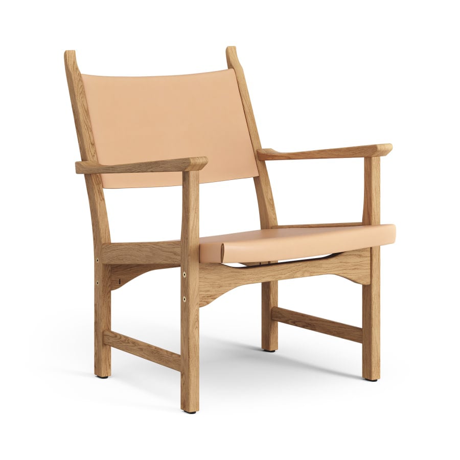 Swedese Caryngo arm chair Oiled oak-leather nature | Scandinavian Design | Armchairs & footstools | Beige