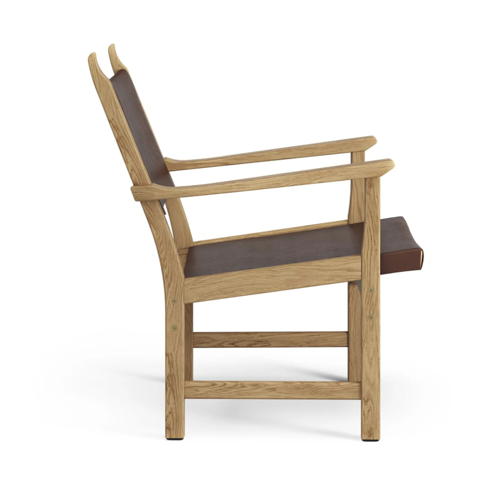 Caryngo arm chair, Oiled oak-leather red brown Swedese