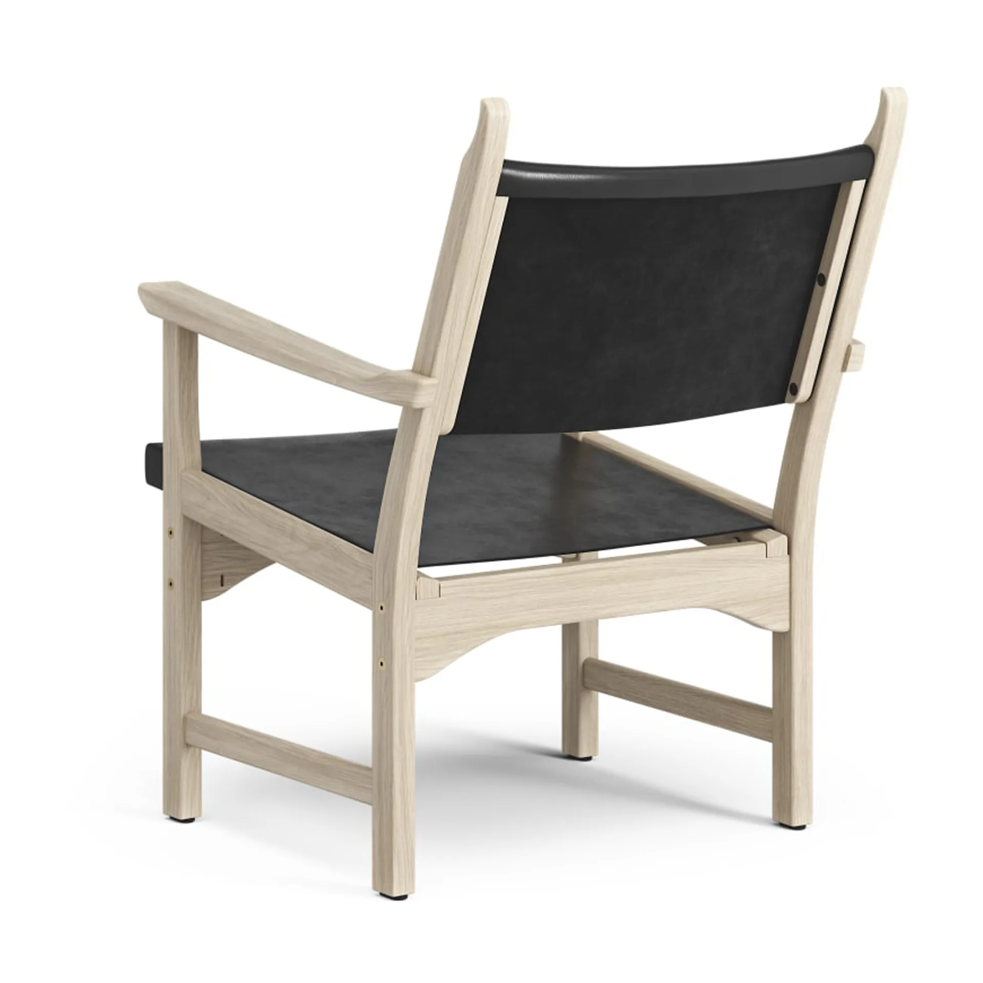 Caryngo arm chair, White pigmented oak-leather black Swedese