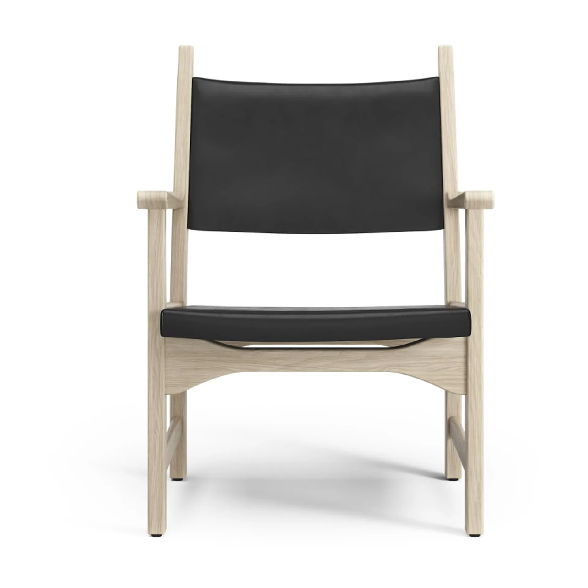 Caryngo arm chair, White pigmented oak-leather black Swedese