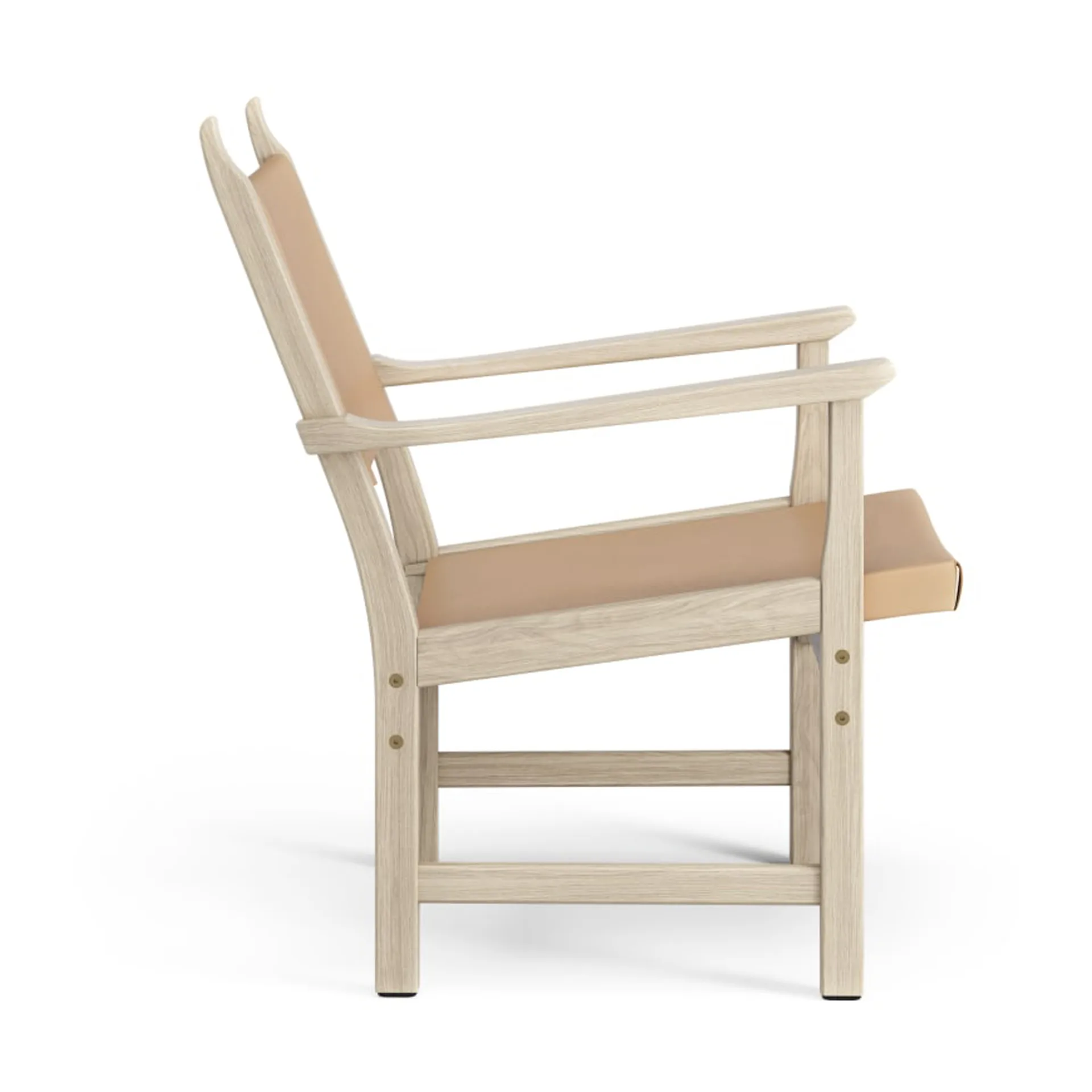 Caryngo arm chair, White pigmented oak-leather natural Swedese