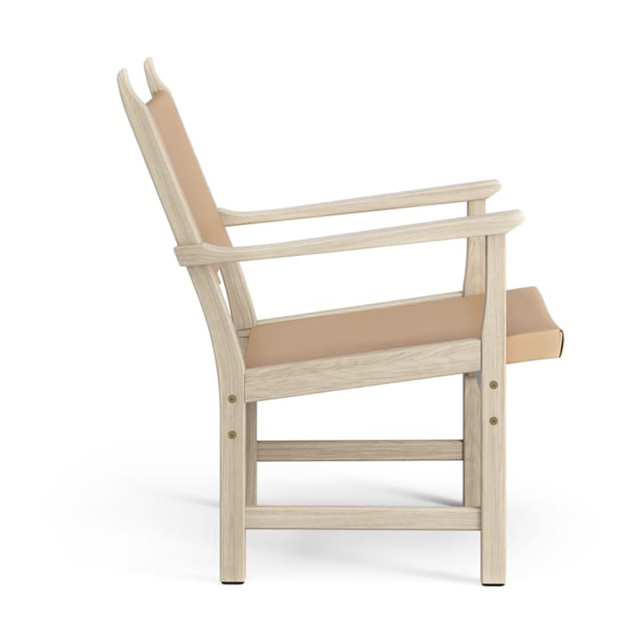 Caryngo arm chair - White pigmented oak-leather natural - Swedese