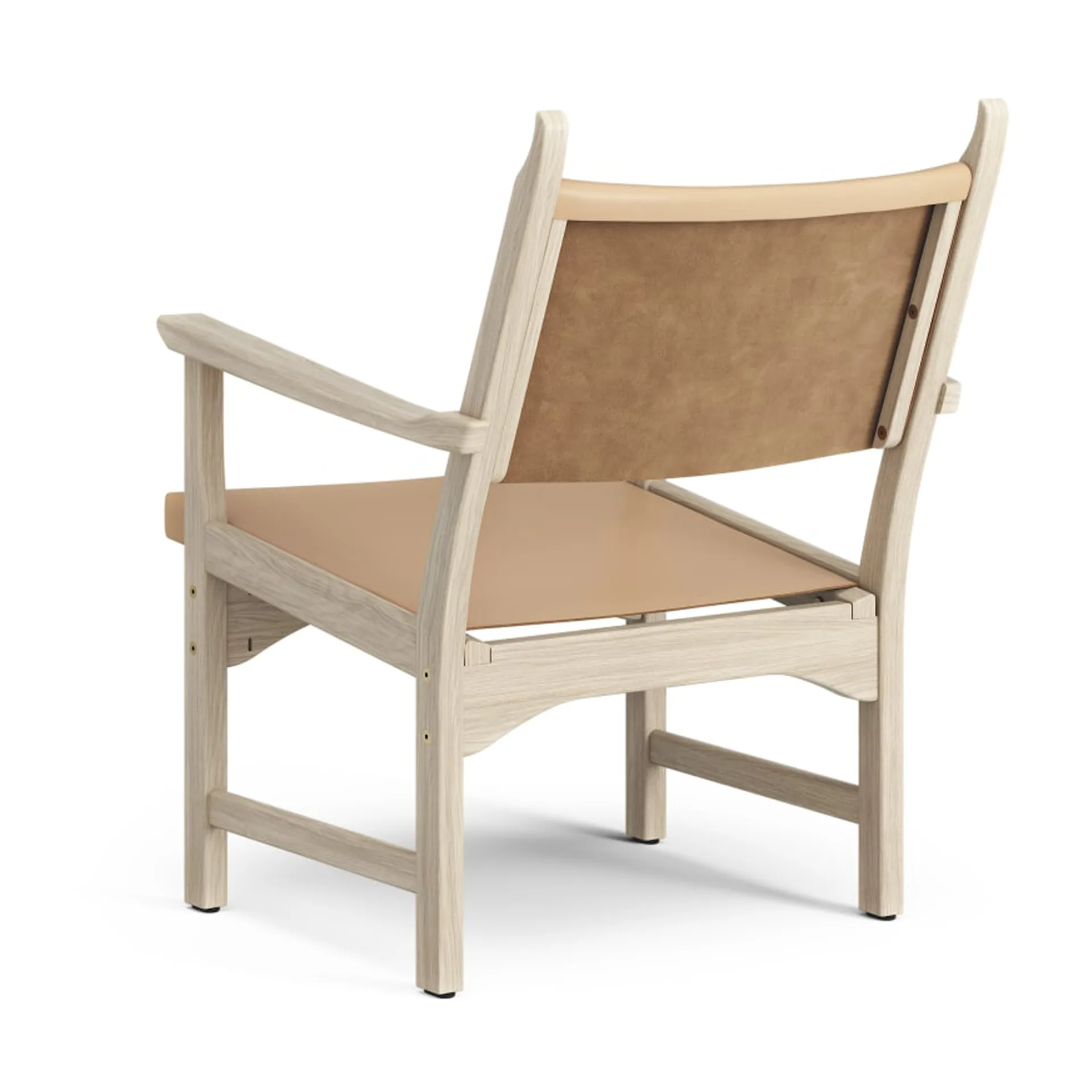 Caryngo arm chair, White pigmented oak-leather natural Swedese