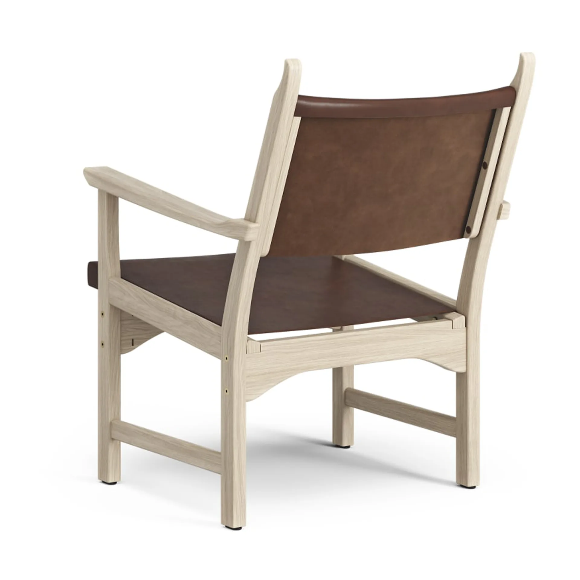 Caryngo arm chair, White pigmented oak-leather red brown Swedese