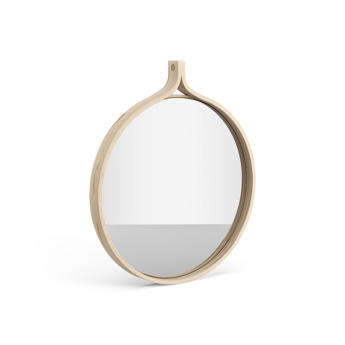 Swedese Comma Mirror round o40 cm Ash lackered | Scandinavian Design | Wall mirrors | Beige