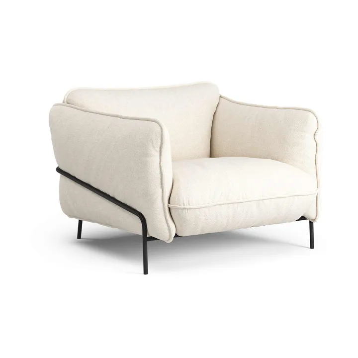 Continental armchair - Sealife Ivory/sand-black lacquered steel - Swedese